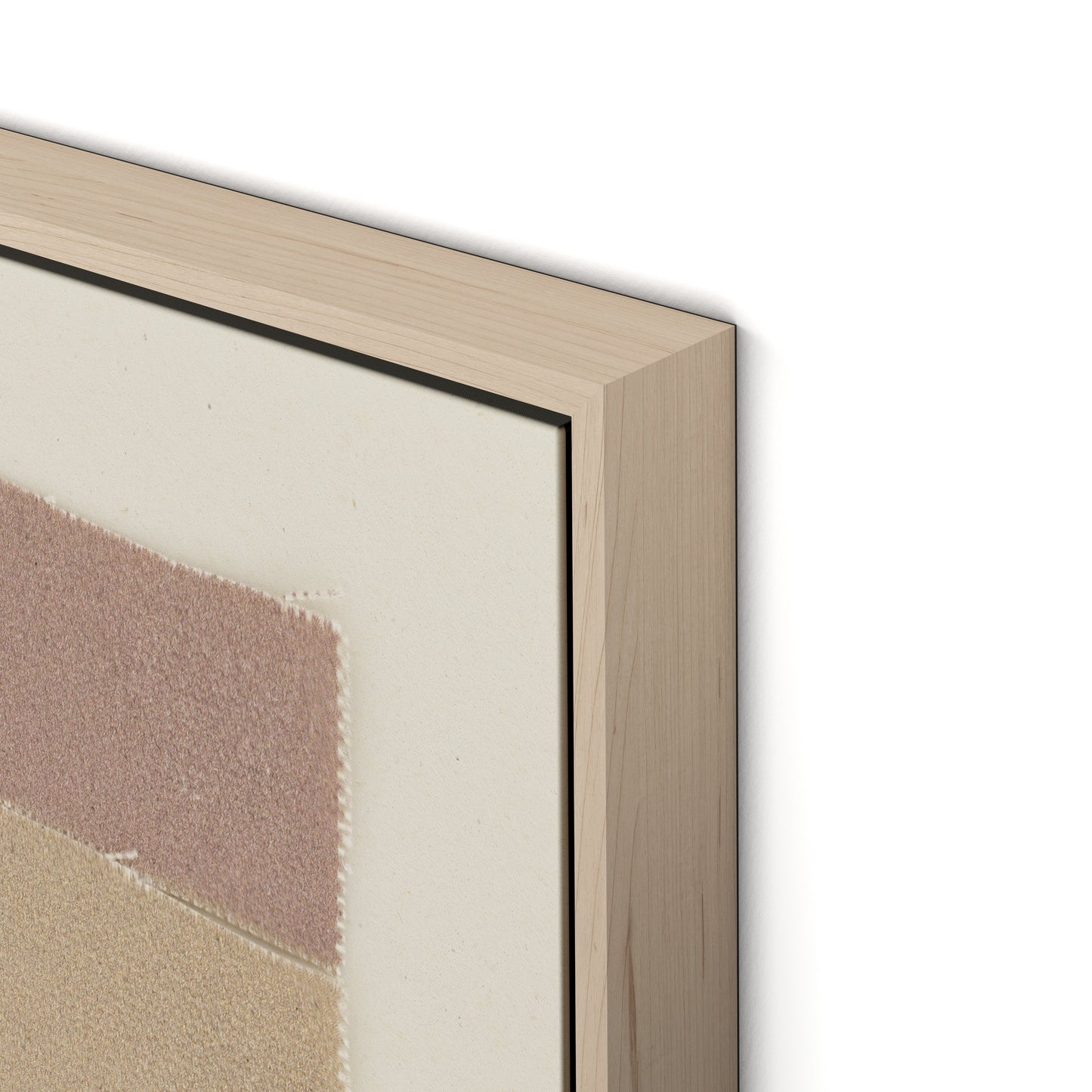 Stacked Neutrals Canvas Floater Framed / 32 x 19.5 in / Natural Maple