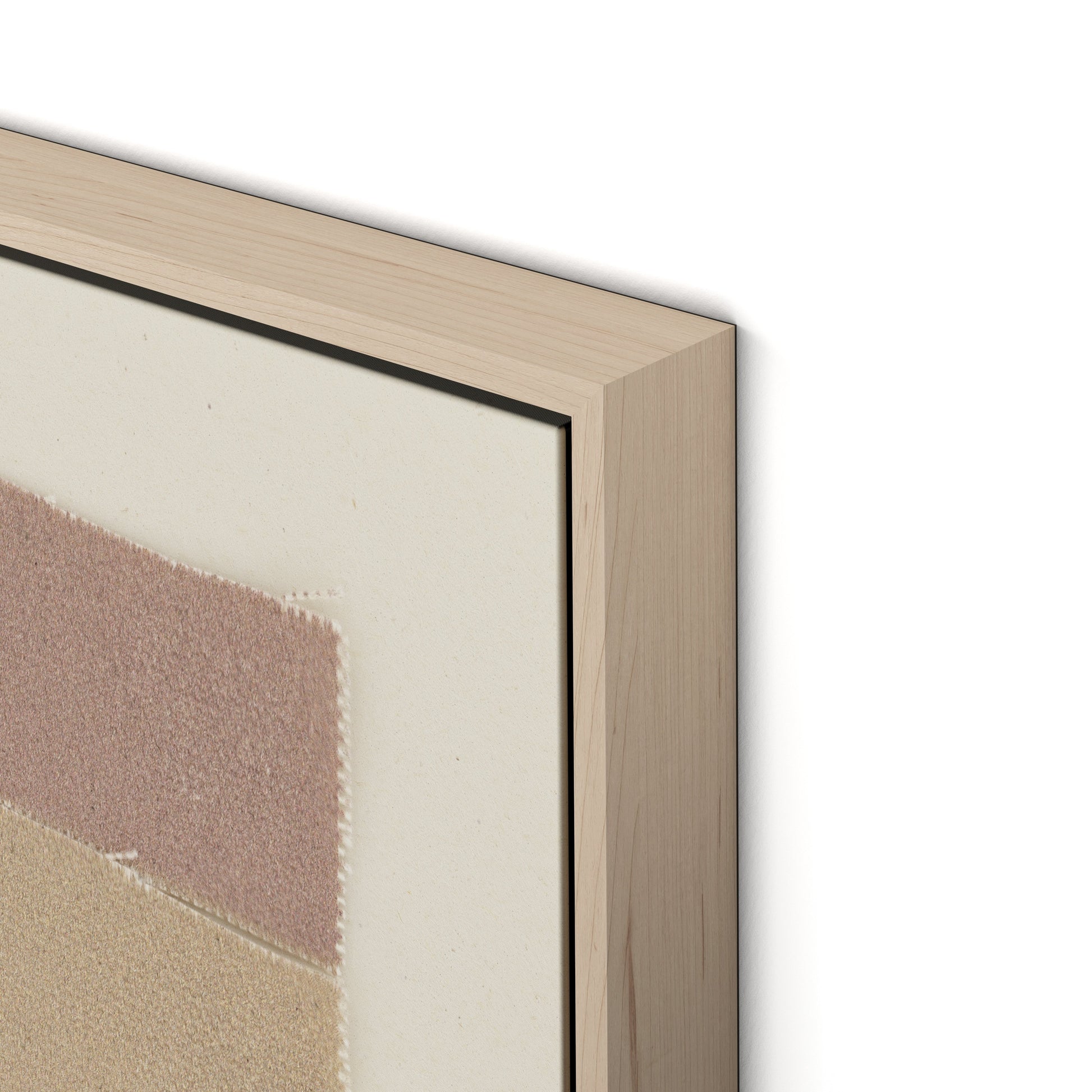 Stacked Neutrals Canvas Floater Framed / 32 x 19.5 in / Natural Maple