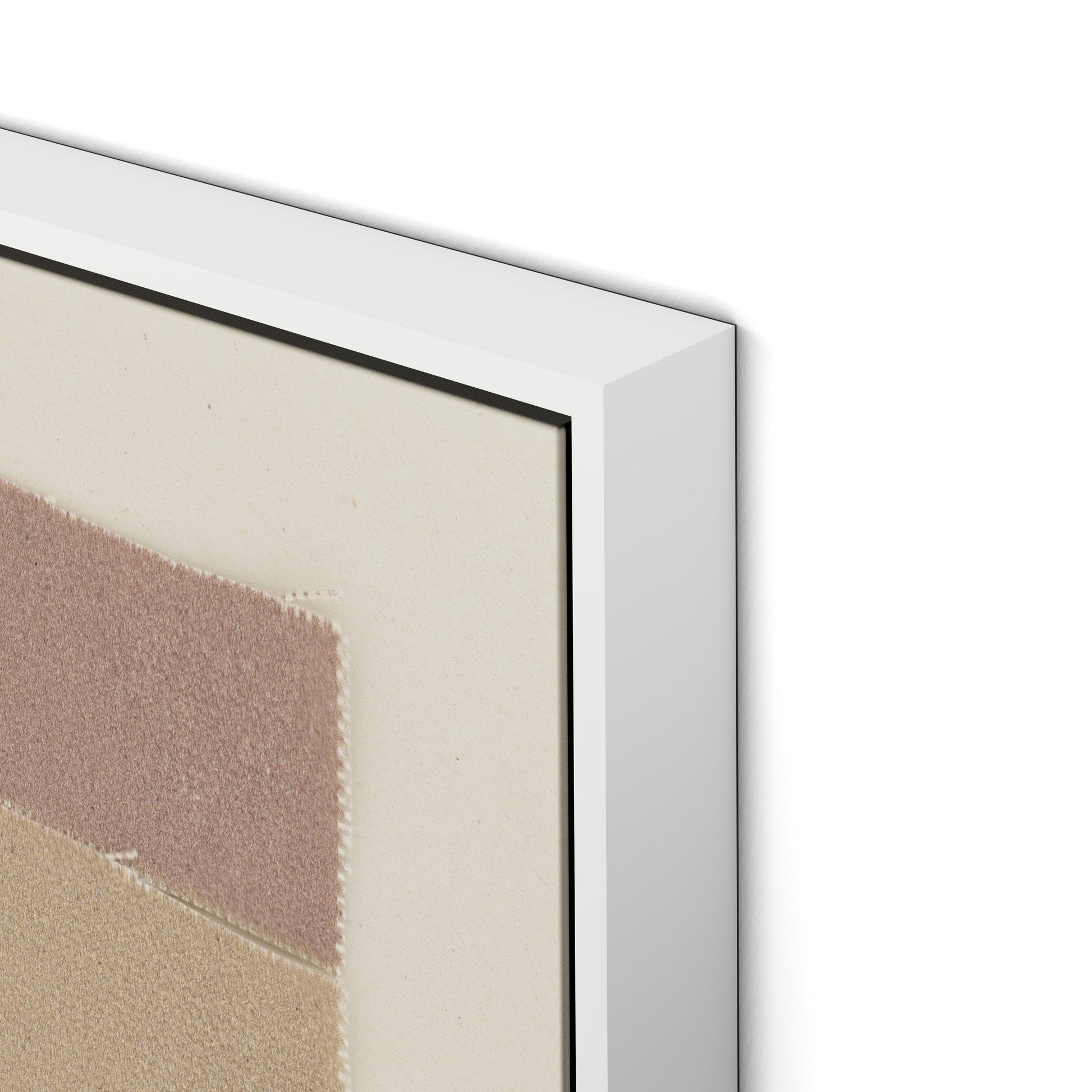 Stacked Neutrals Canvas Floater Framed / 32 x 19.5 in / White