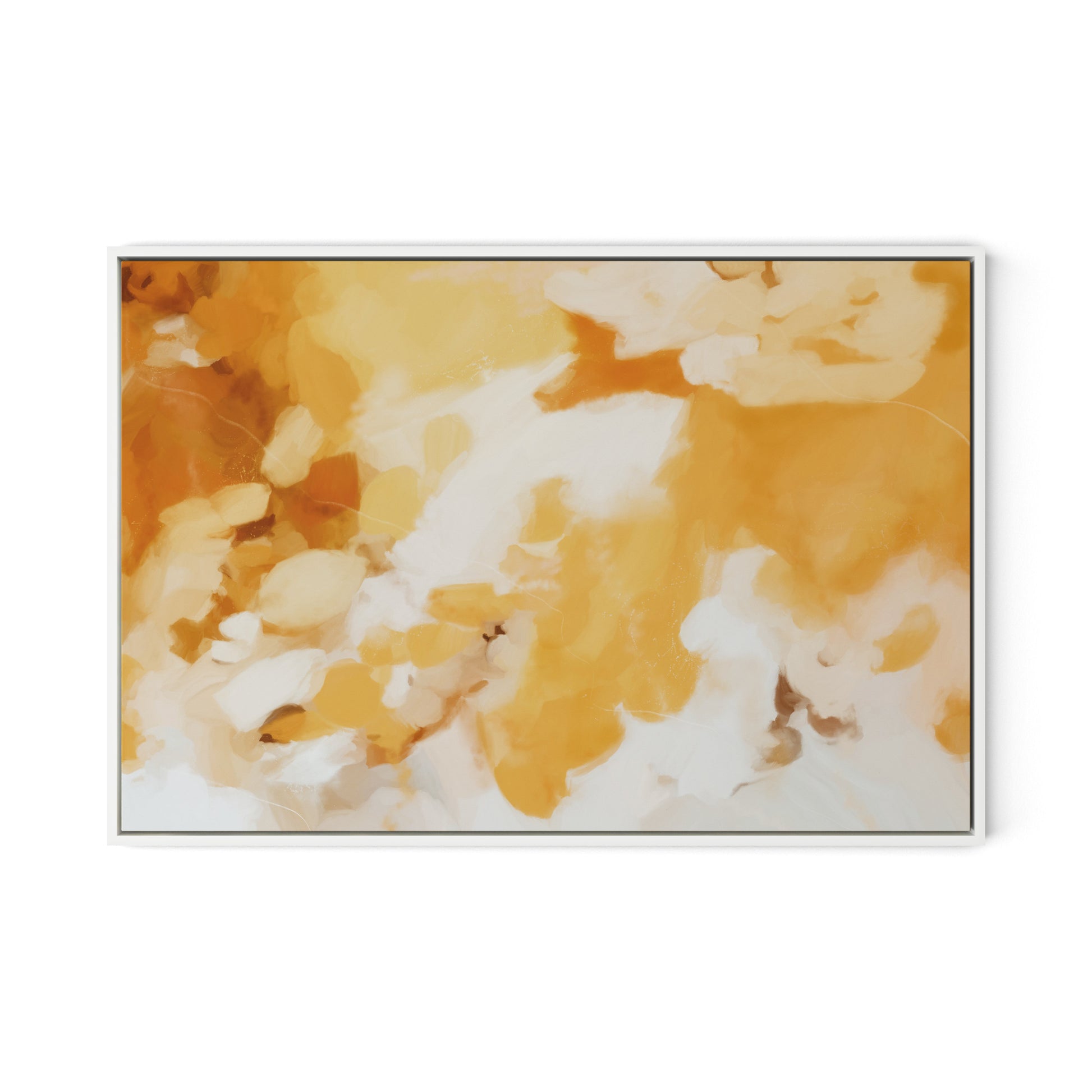 Golden Days Canvas Floater Framed / 32 x 22 in / White