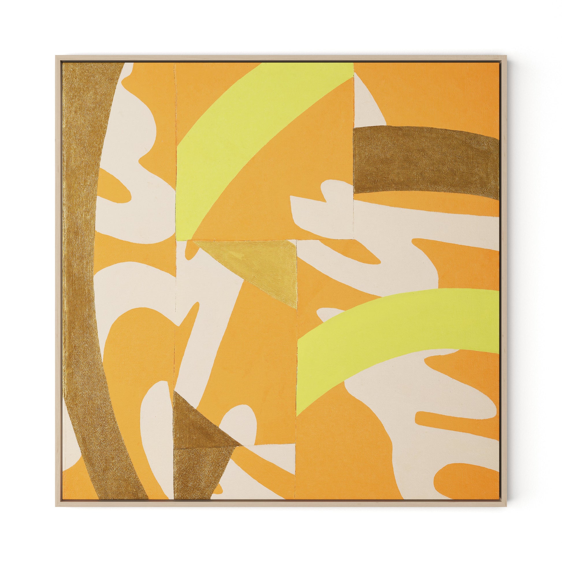 Stay Bright Canvas Floater Framed / 32 x 32 in / Natural Maple