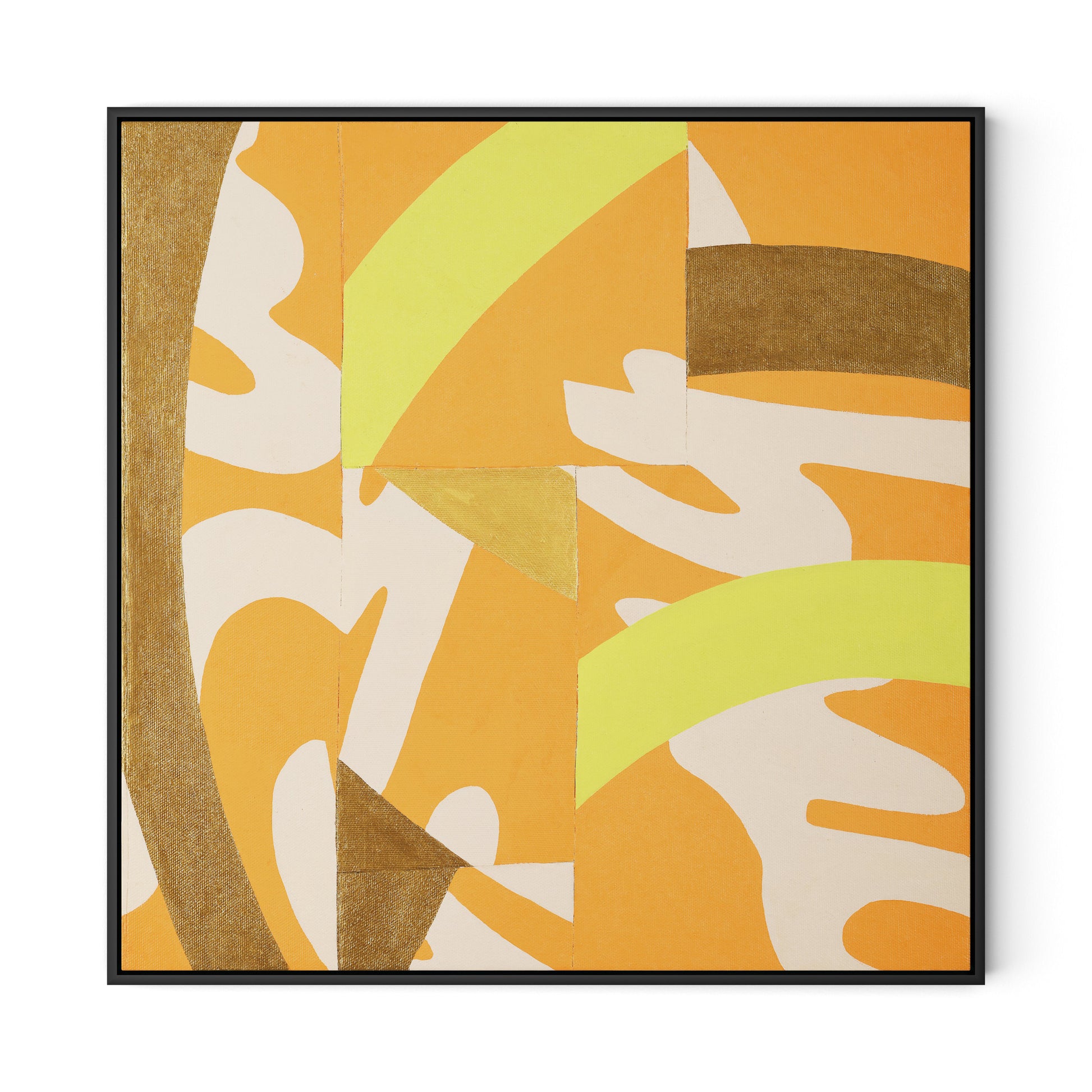 Stay Bright Canvas Floater Framed / 32 x 32 in / Black