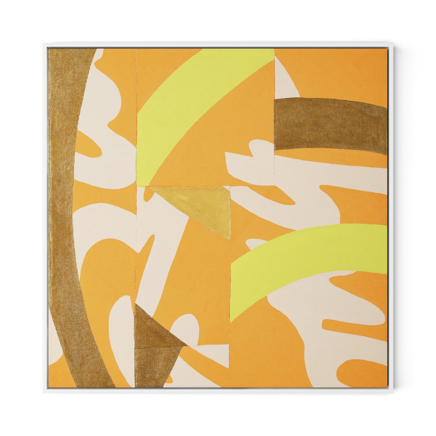 Stay Bright Canvas Floater Framed / 32 x 32 in / White