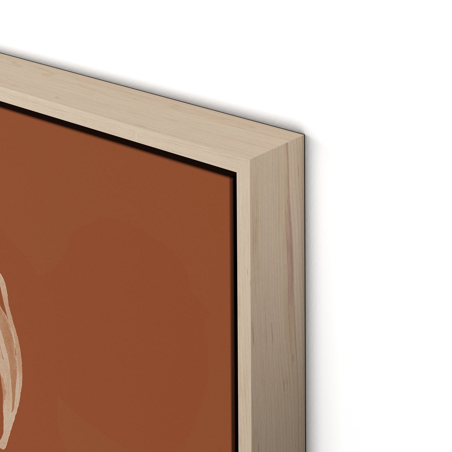 Dracaena Terracotta Canvas Floater Framed / 32 x 32 in / Natural Maple