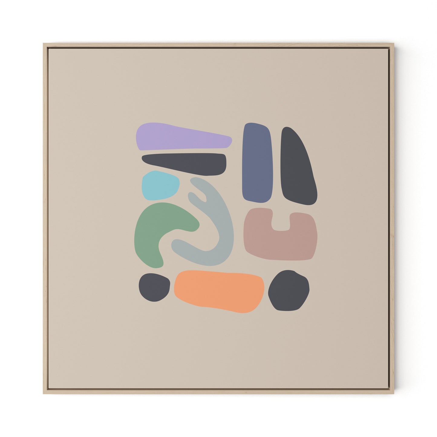 Artifacts 4 Canvas Floater Framed / 32 x 32 in / Natural Maple