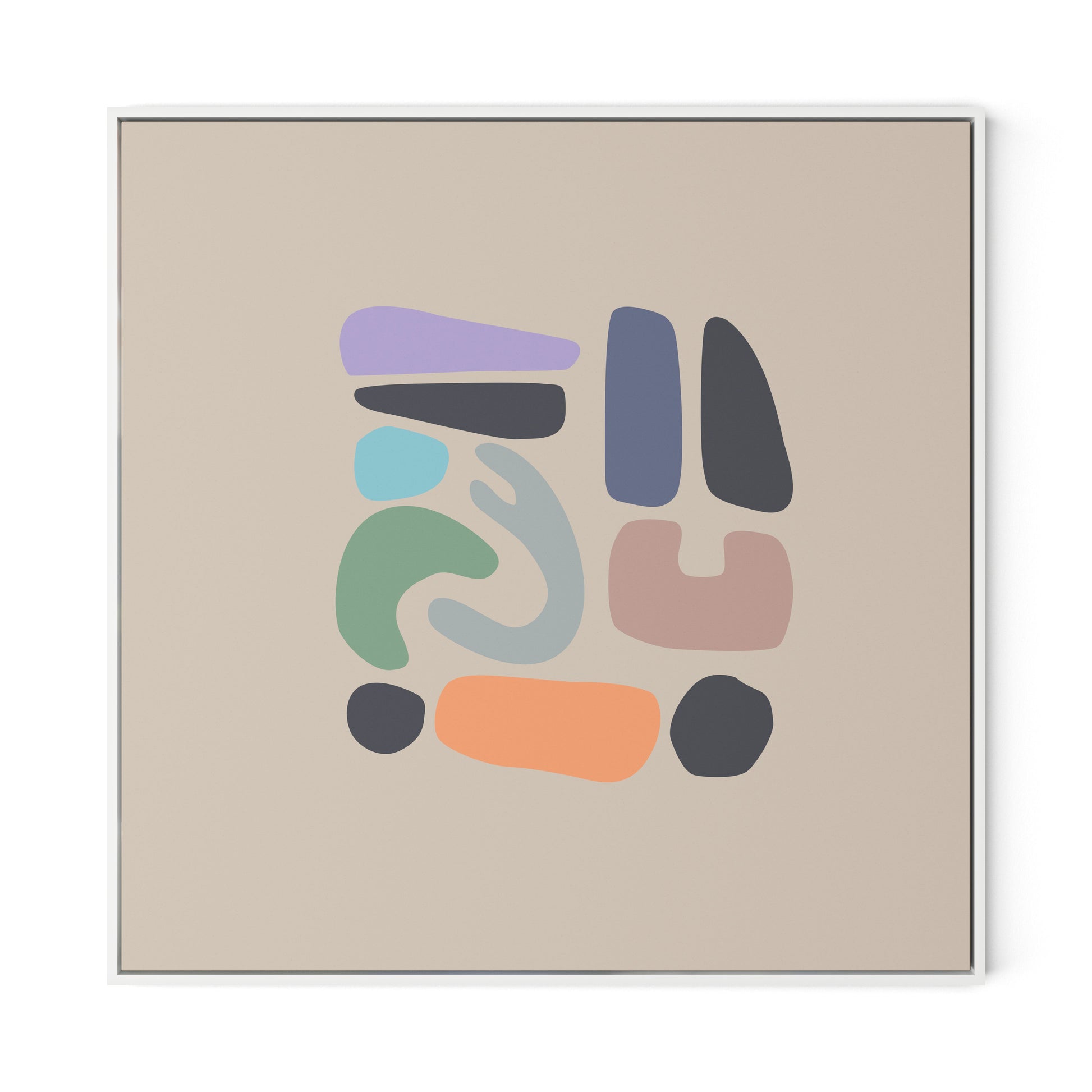 Artifacts 4 Canvas Floater Framed / 32 x 32 in / White