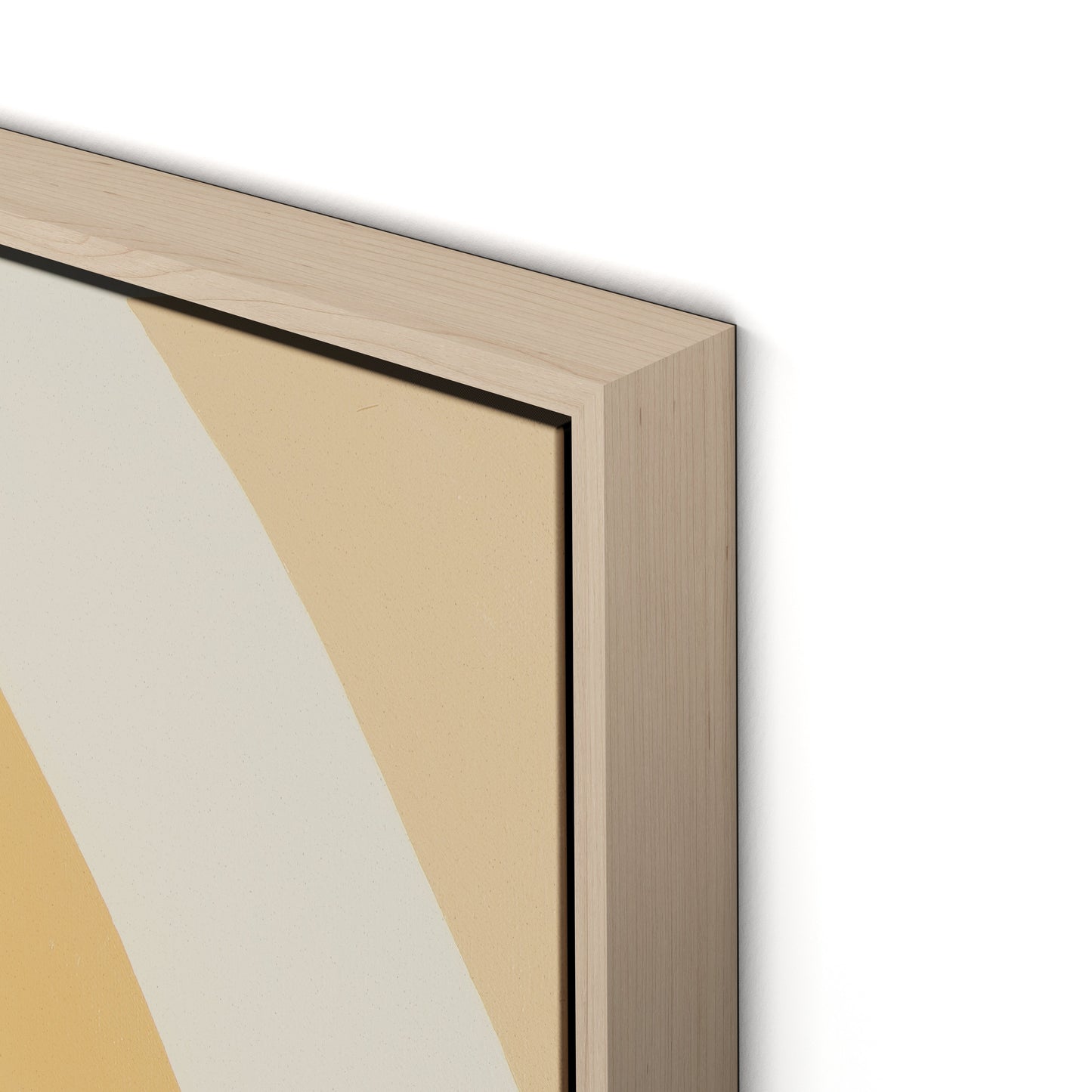 Apricot Cake Stripes Canvas Floater Framed / 32 x 32 in / Natural Maple