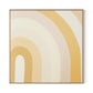 Apricot Cake Stripes Canvas Floater Framed / 32 x 32 in / Natural Maple