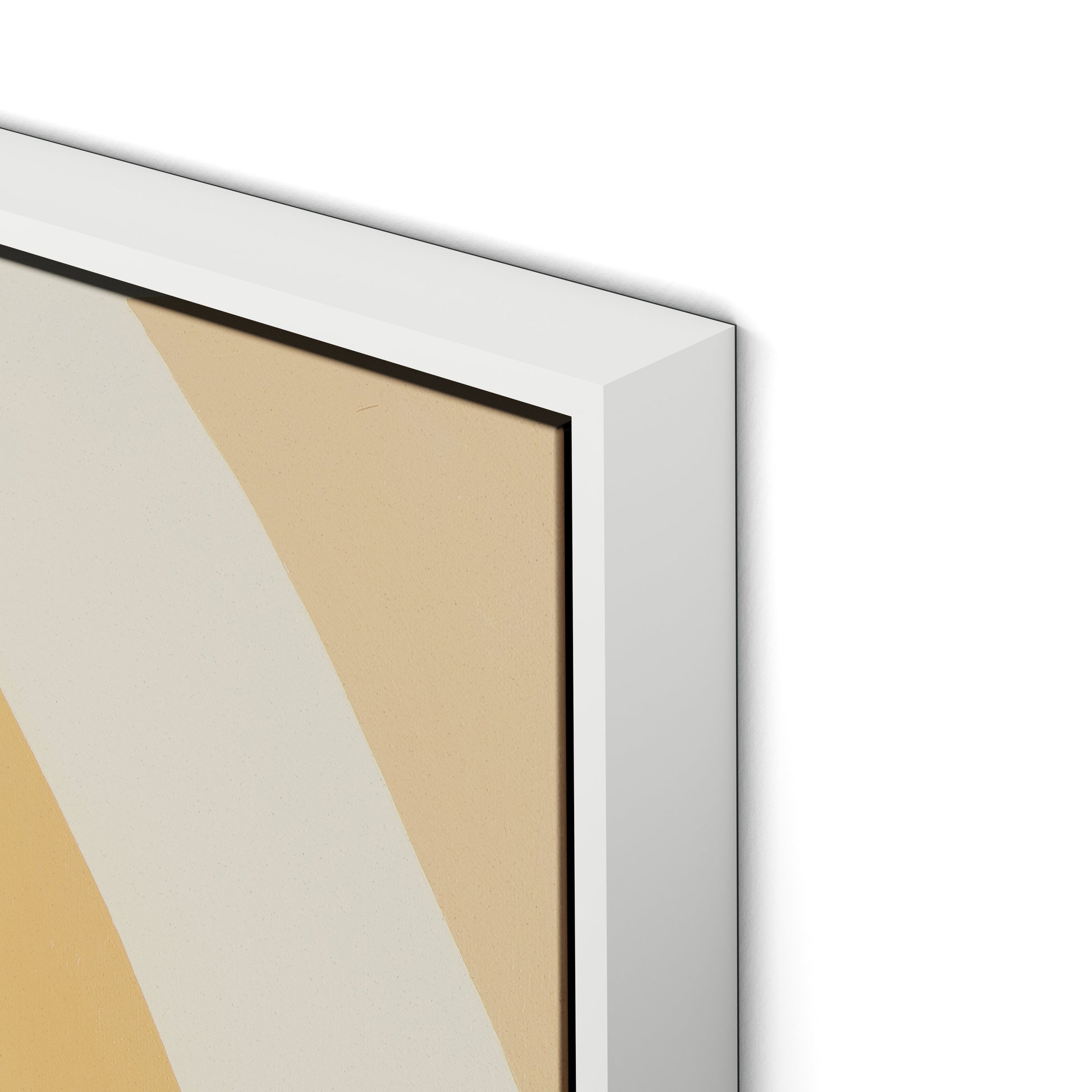 Apricot Cake Stripes Canvas Floater Framed / 32 x 32 in / White