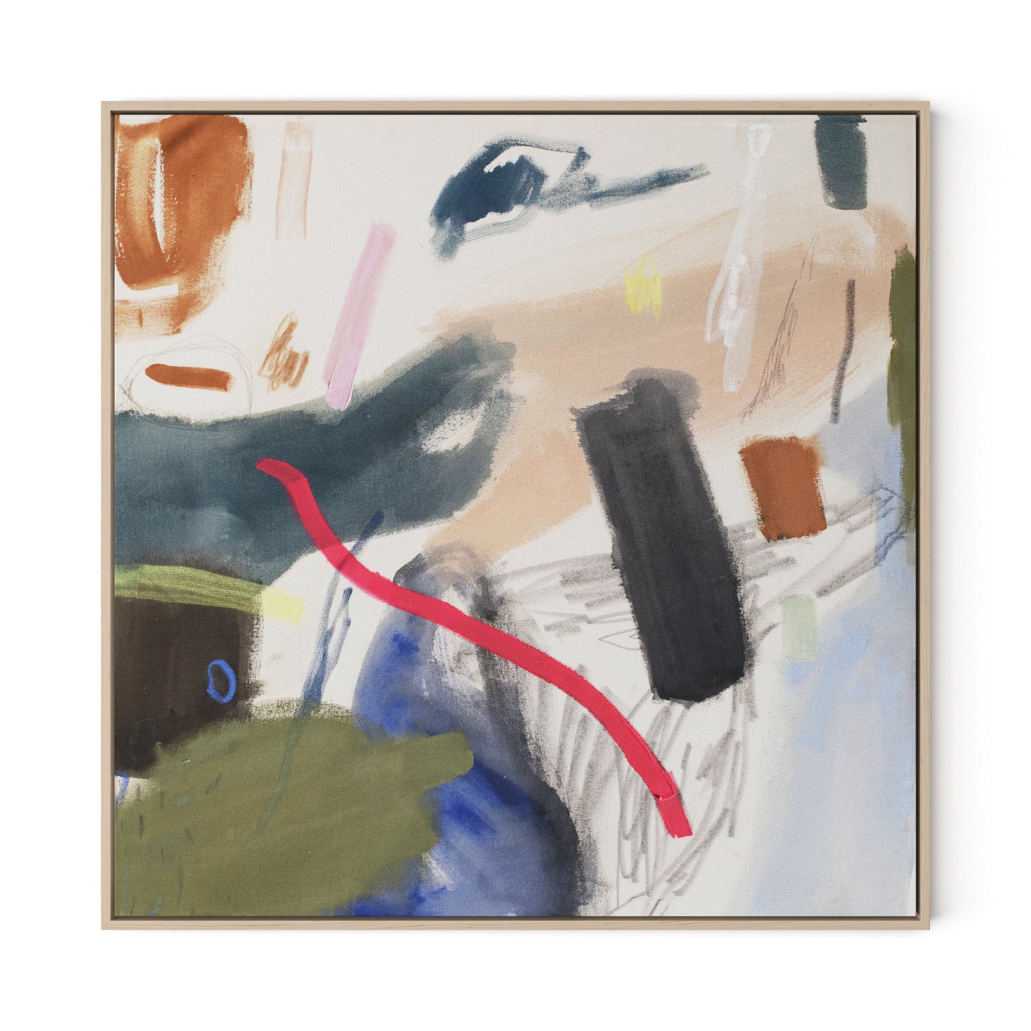 Girls Just Wanna Have Fun Canvas Floater Framed / 32 x 32 in / Natural Maple