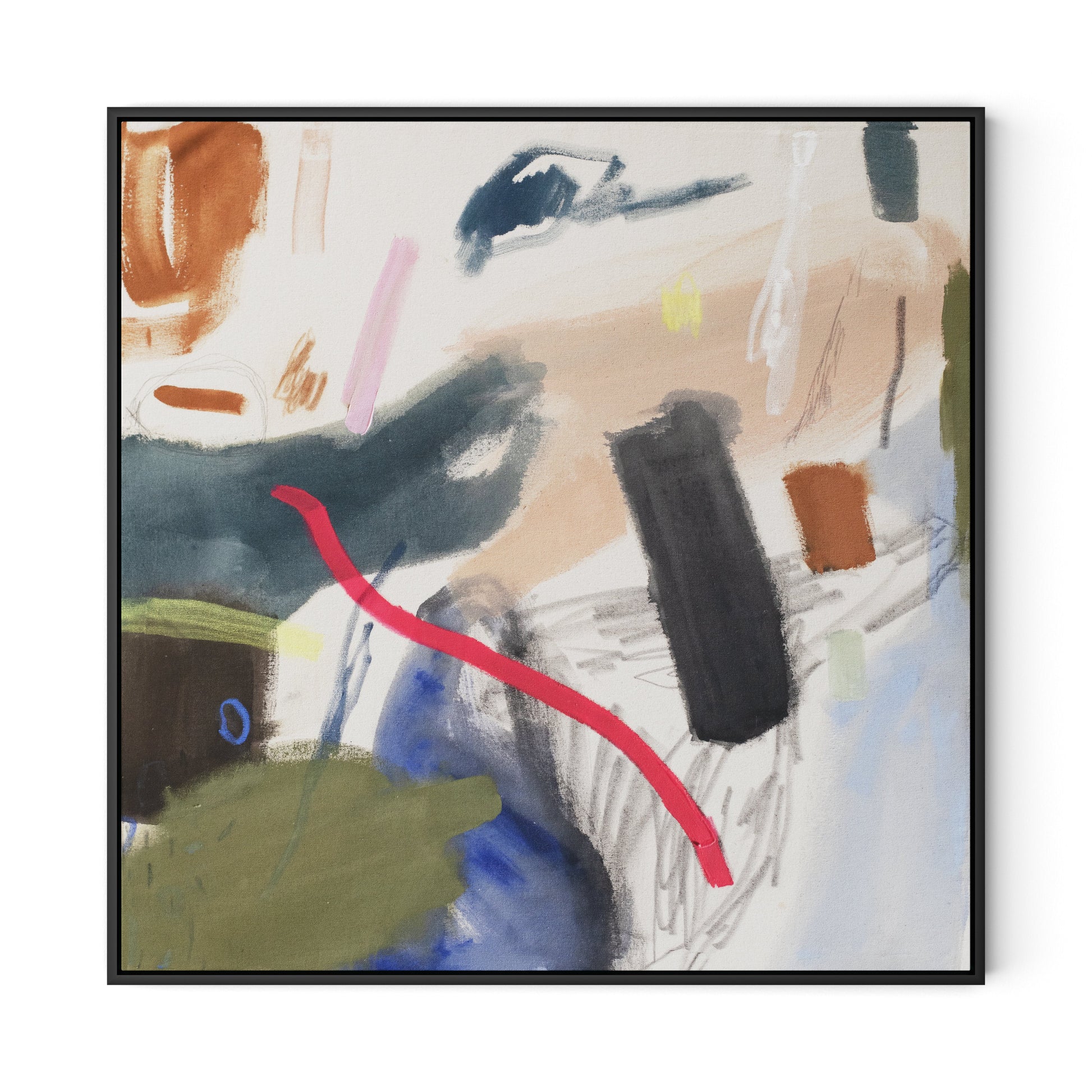 Girls Just Wanna Have Fun Canvas Floater Framed / 32 x 32 in / Black