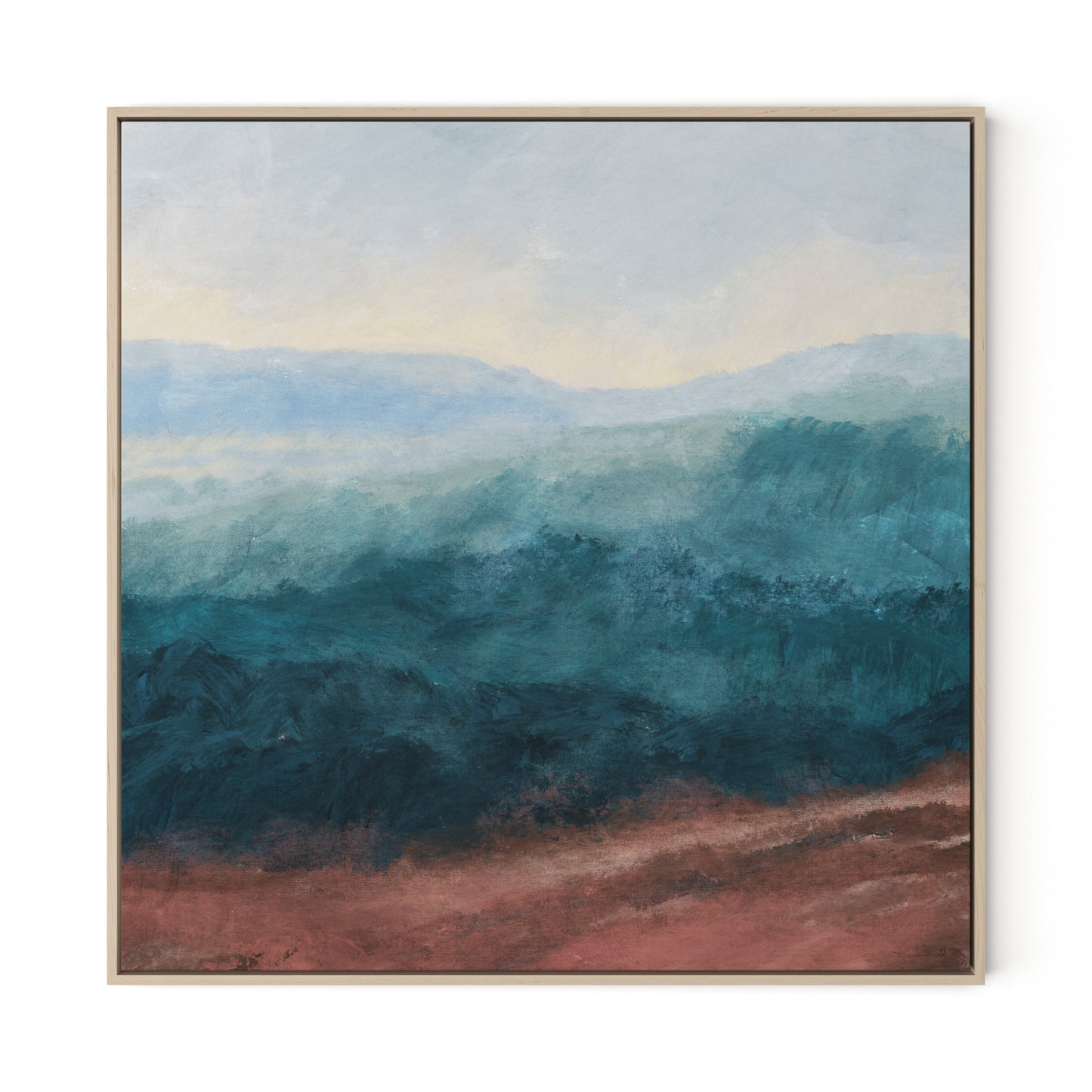 Plowed Field Canvas Floater Framed / 32 x 32 in / Natural Maple