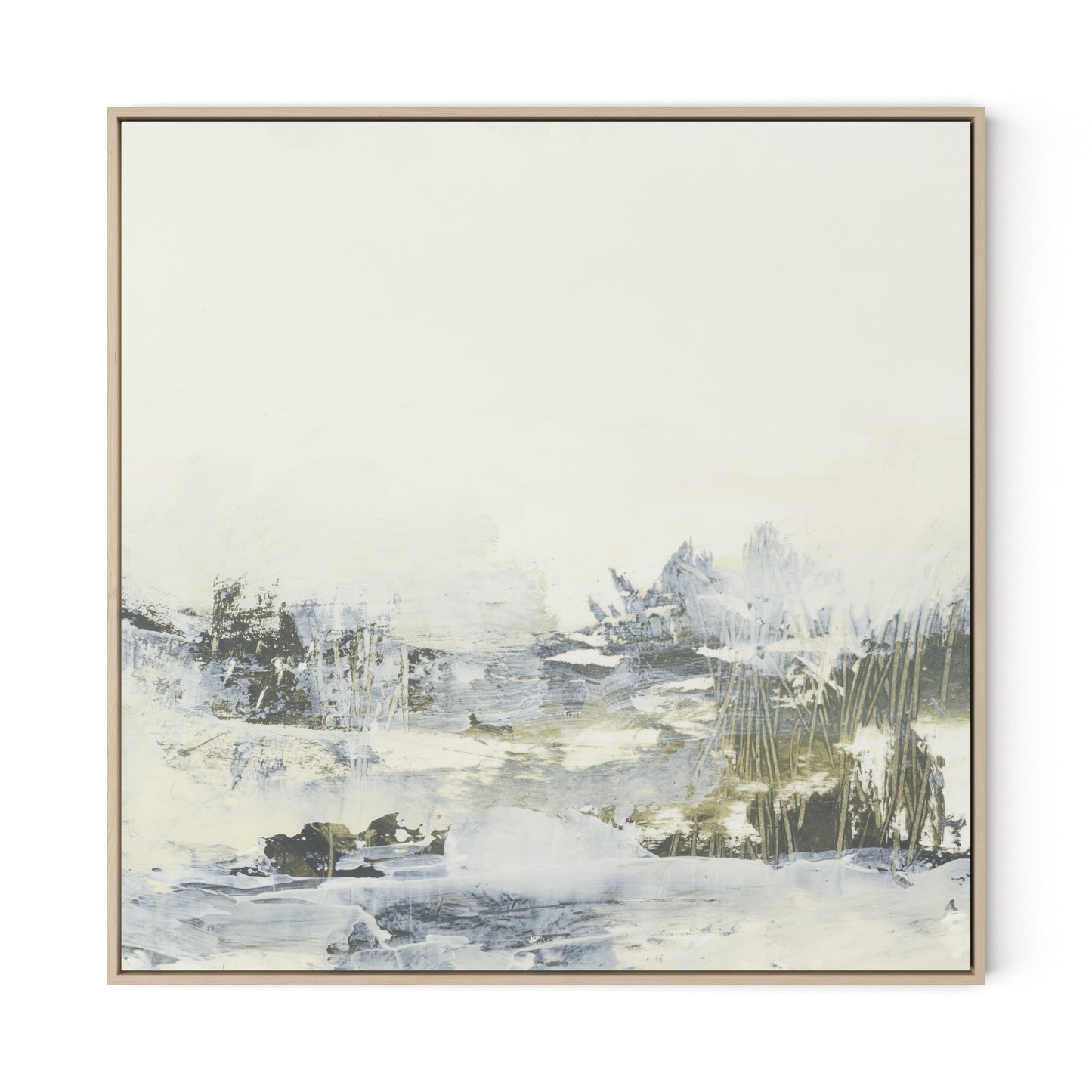 Sea Sage Canvas Floater Framed / 32 x 32 in / Natural Maple