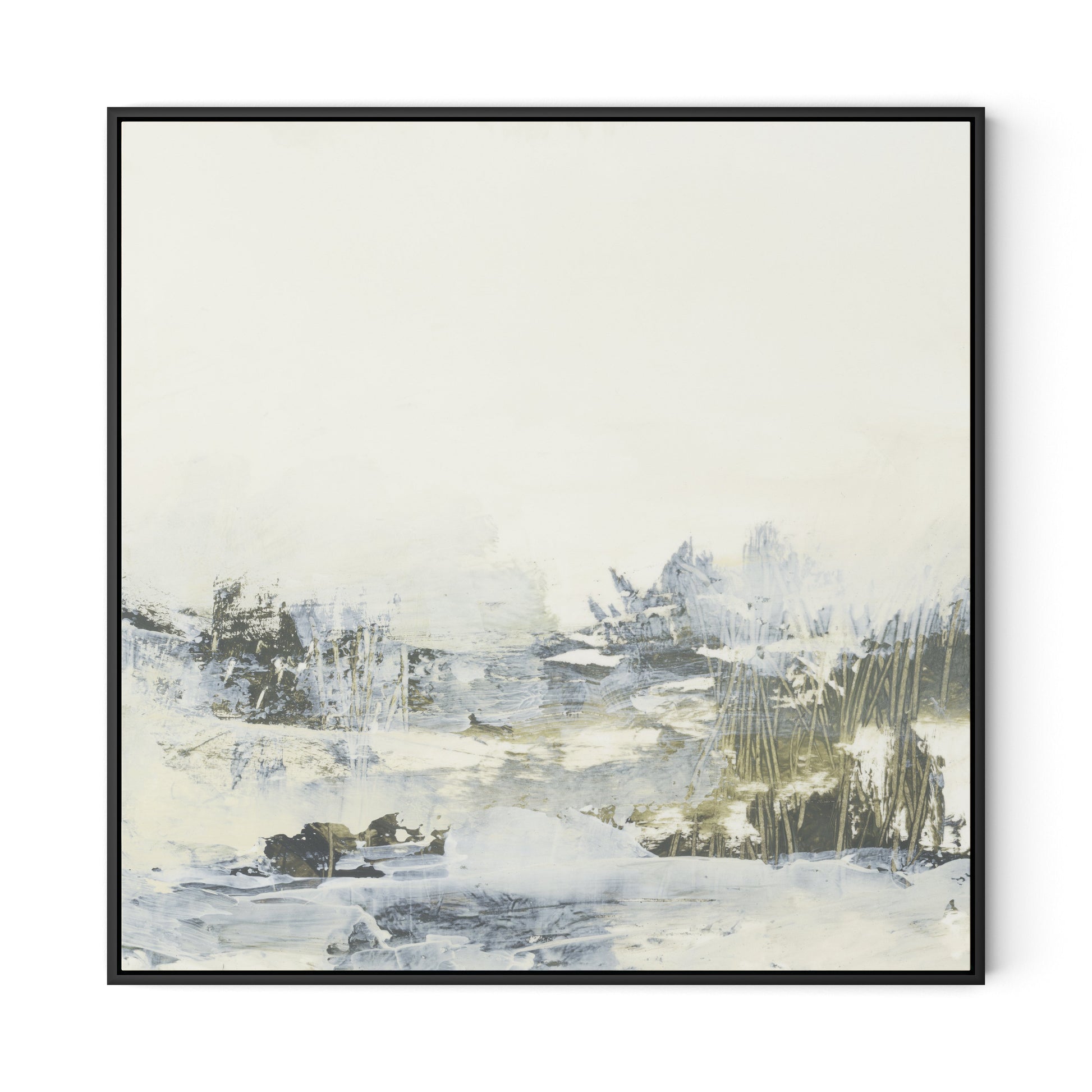 Sea Sage Canvas Floater Framed / 32 x 32 in / Black