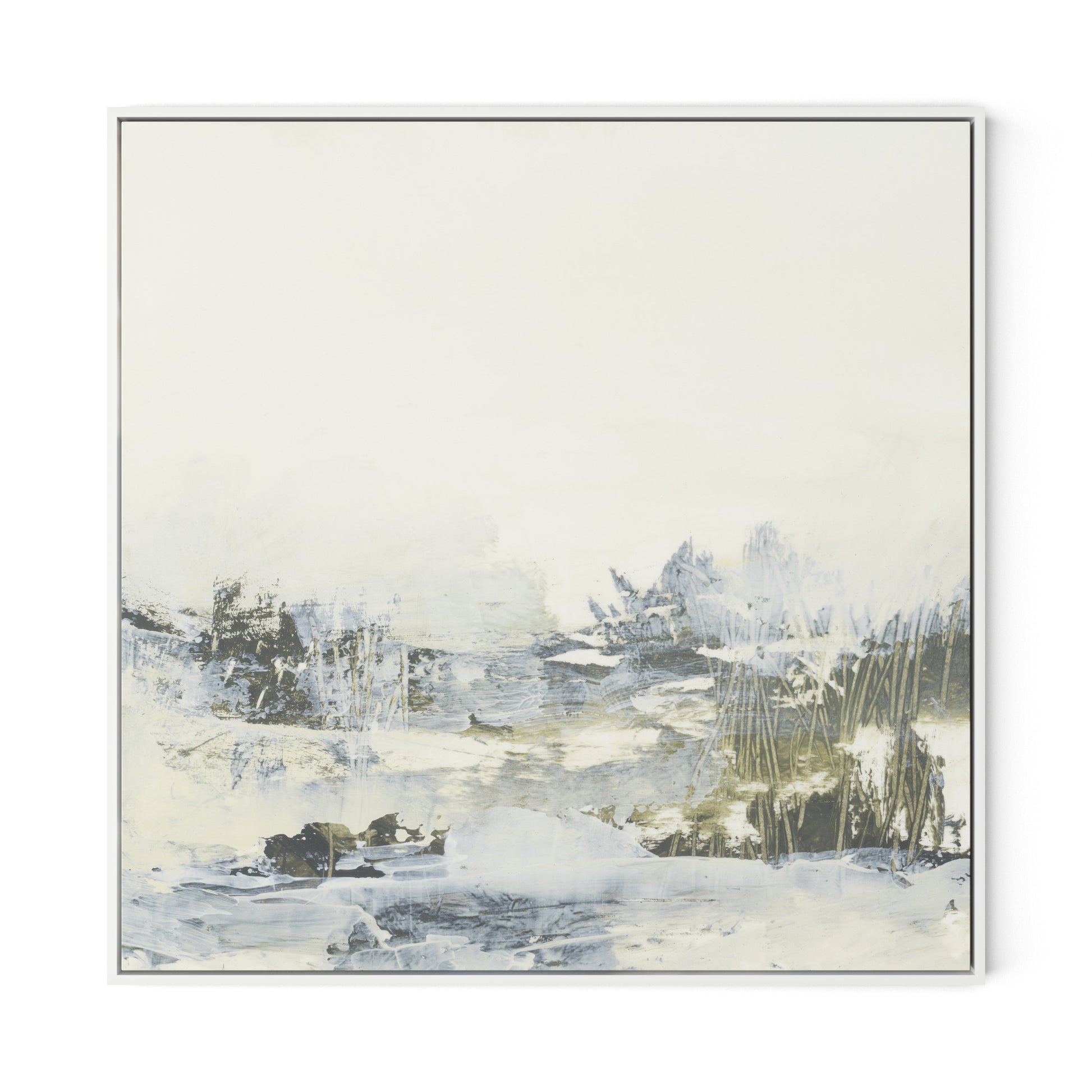 Sea Sage Canvas Floater Framed / 32 x 32 in / White