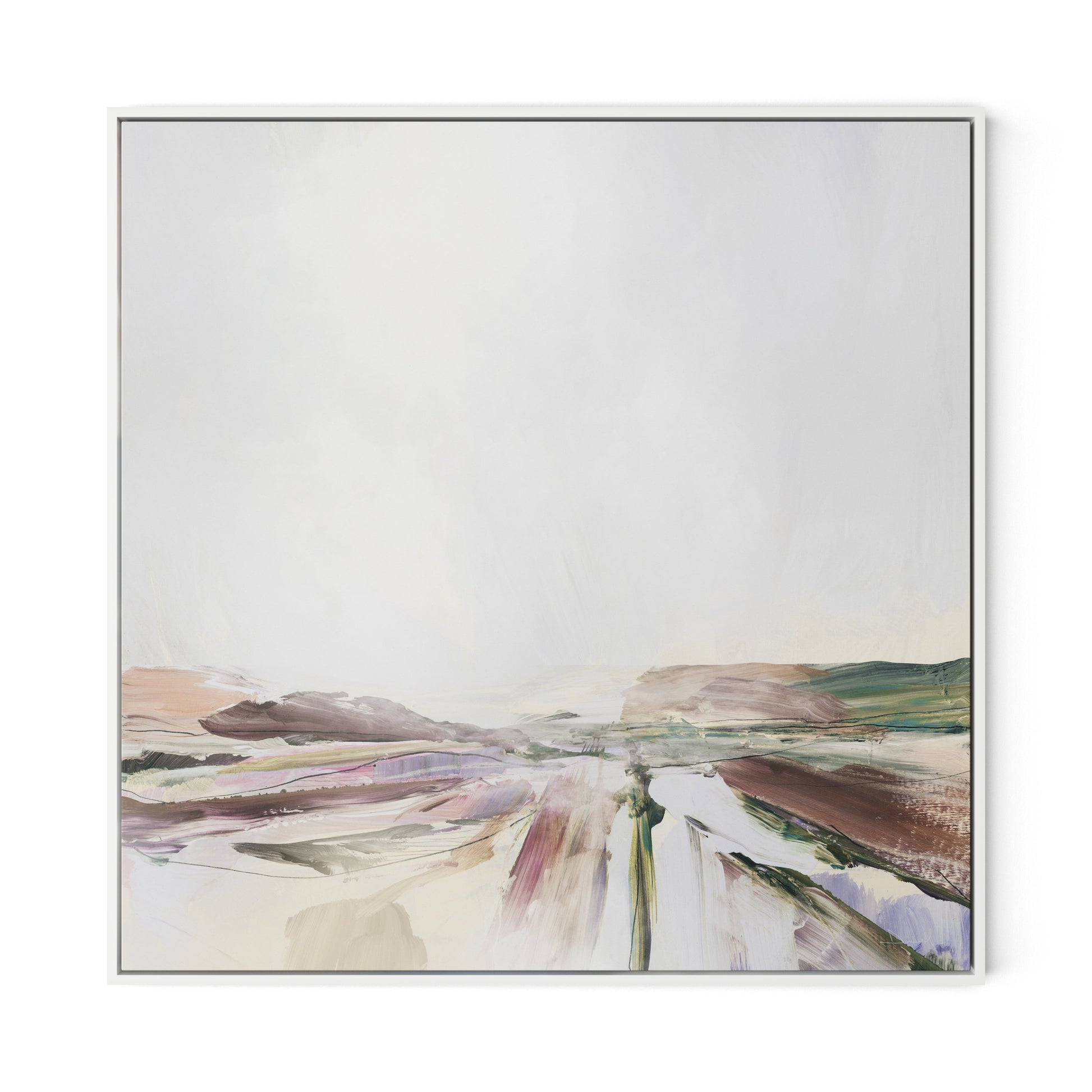 Beauty Canvas Floater Framed / 32 x 32 in / White