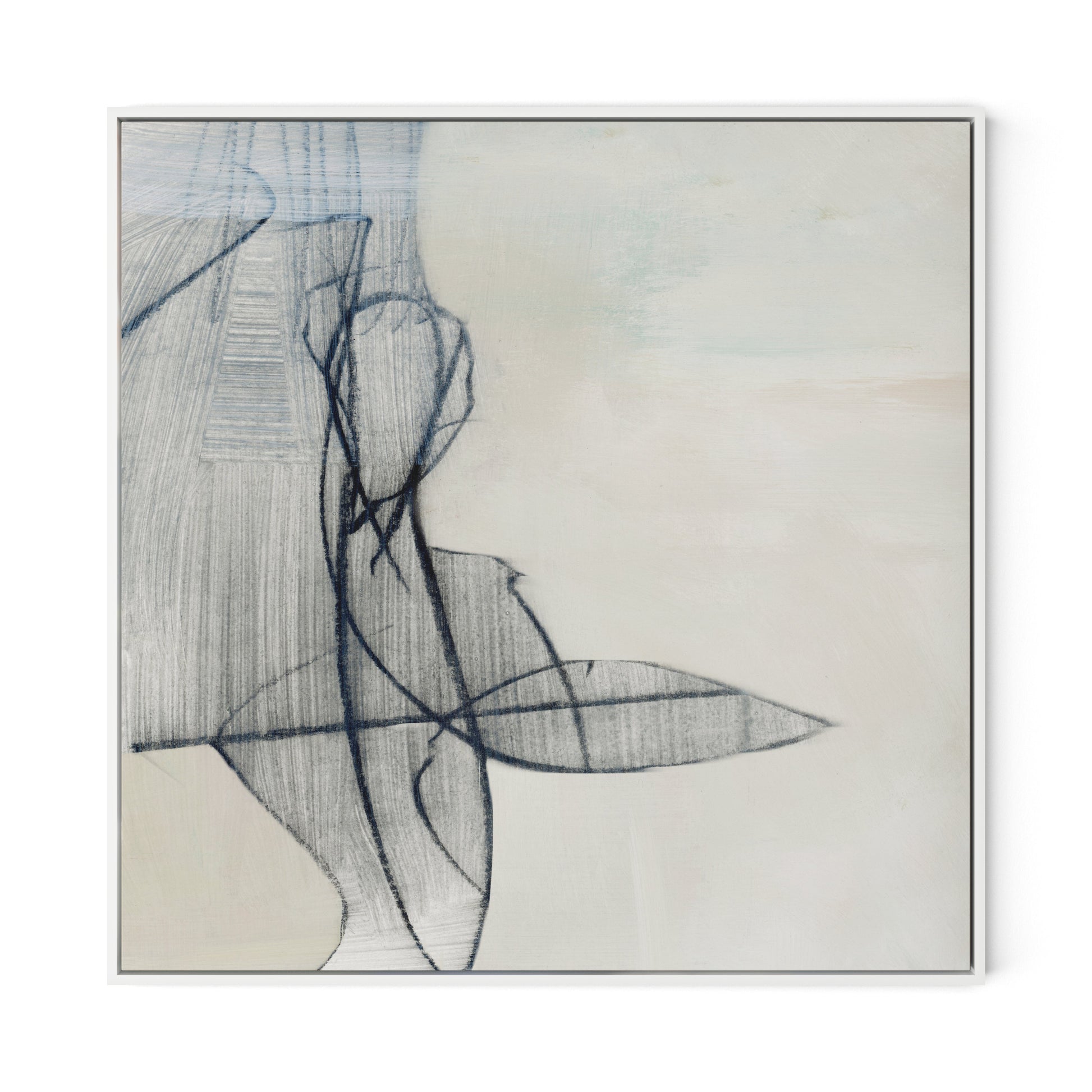 The Way Canvas Floater Framed / 32 x 32 in / White