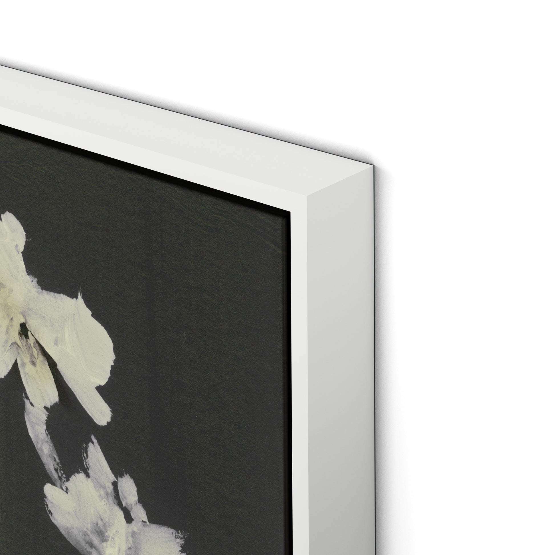 White Blooms Canvas Floater Framed / 32 x 32 in / White