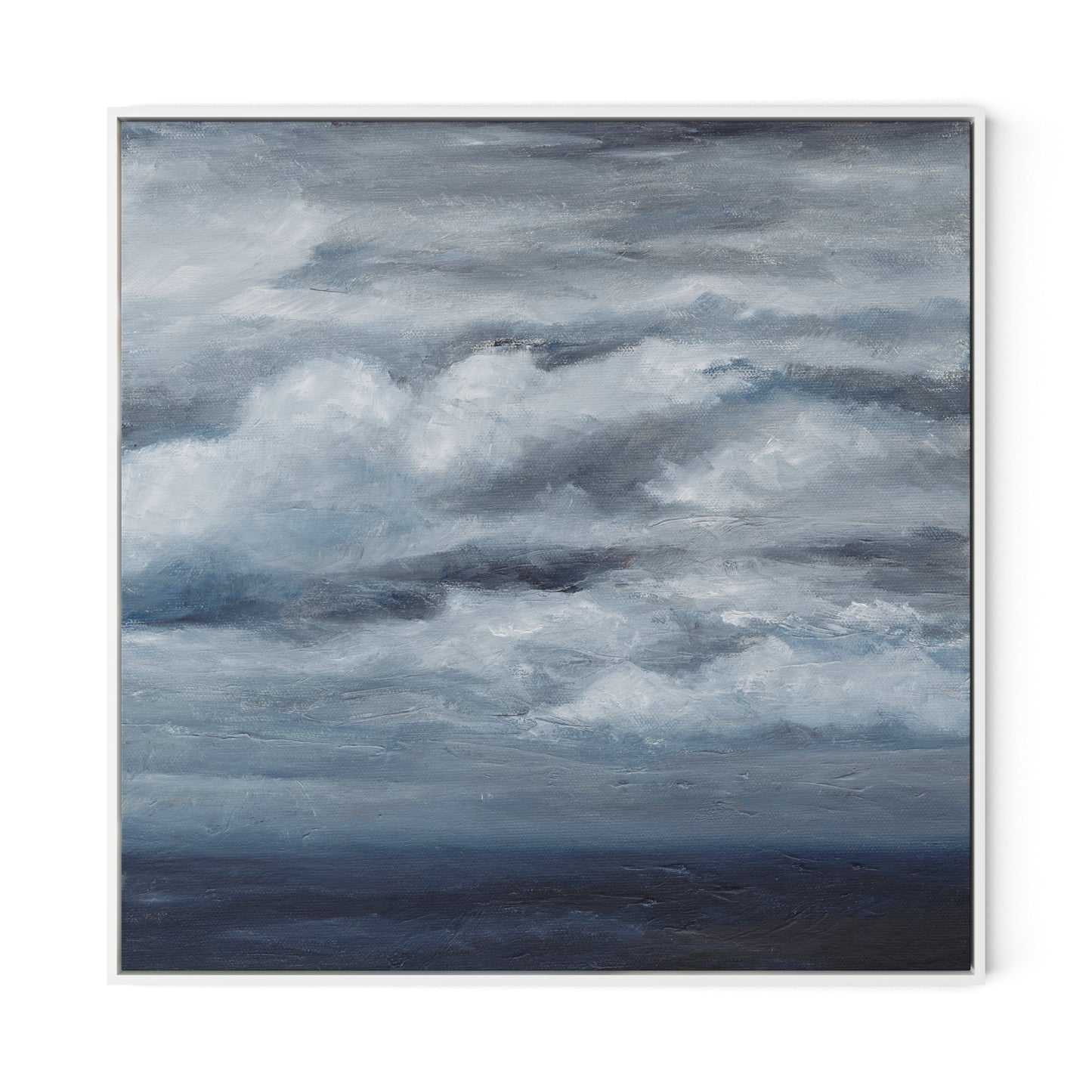 Open Seas Canvas Floater Framed / 32 x 32 in / White