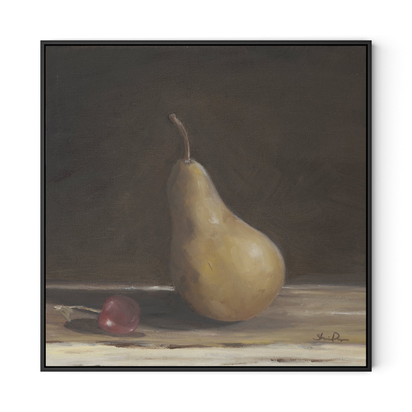Pear I Canvas Floater Framed / 32 x 32 in / Black