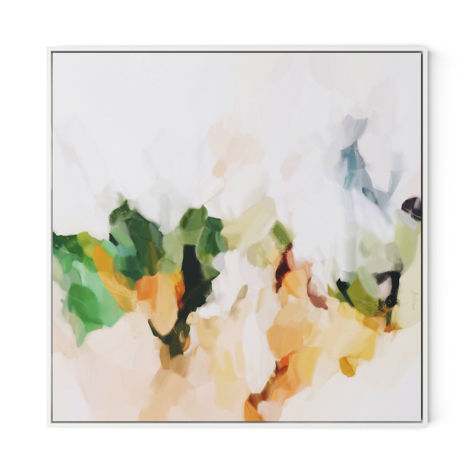 Samantha Canvas Floater Framed / 32 x 32 in / White