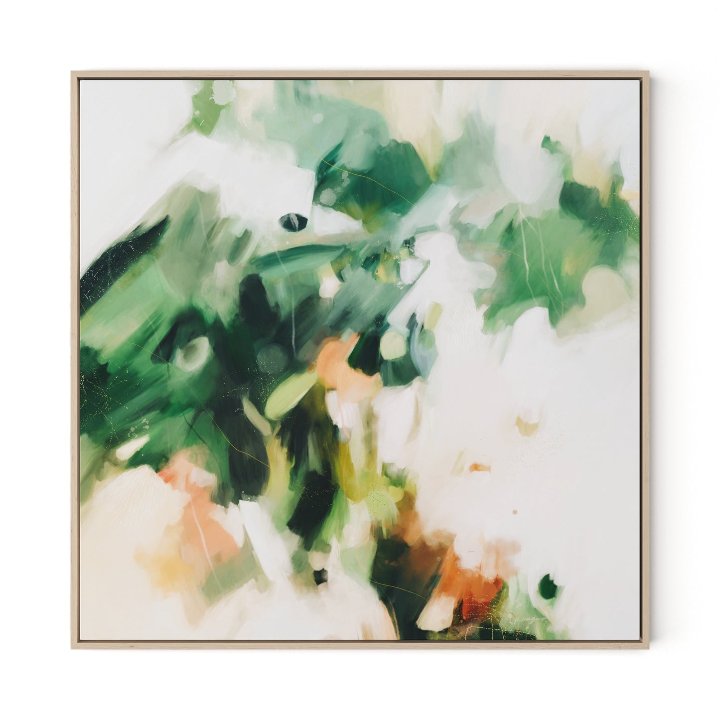 Evergreen Canvas Floater Framed / 32 x 32 in / Natural Maple