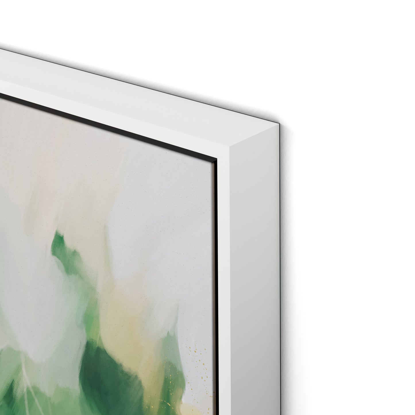 Evergreen Canvas Floater Framed / 32 x 32 in / White