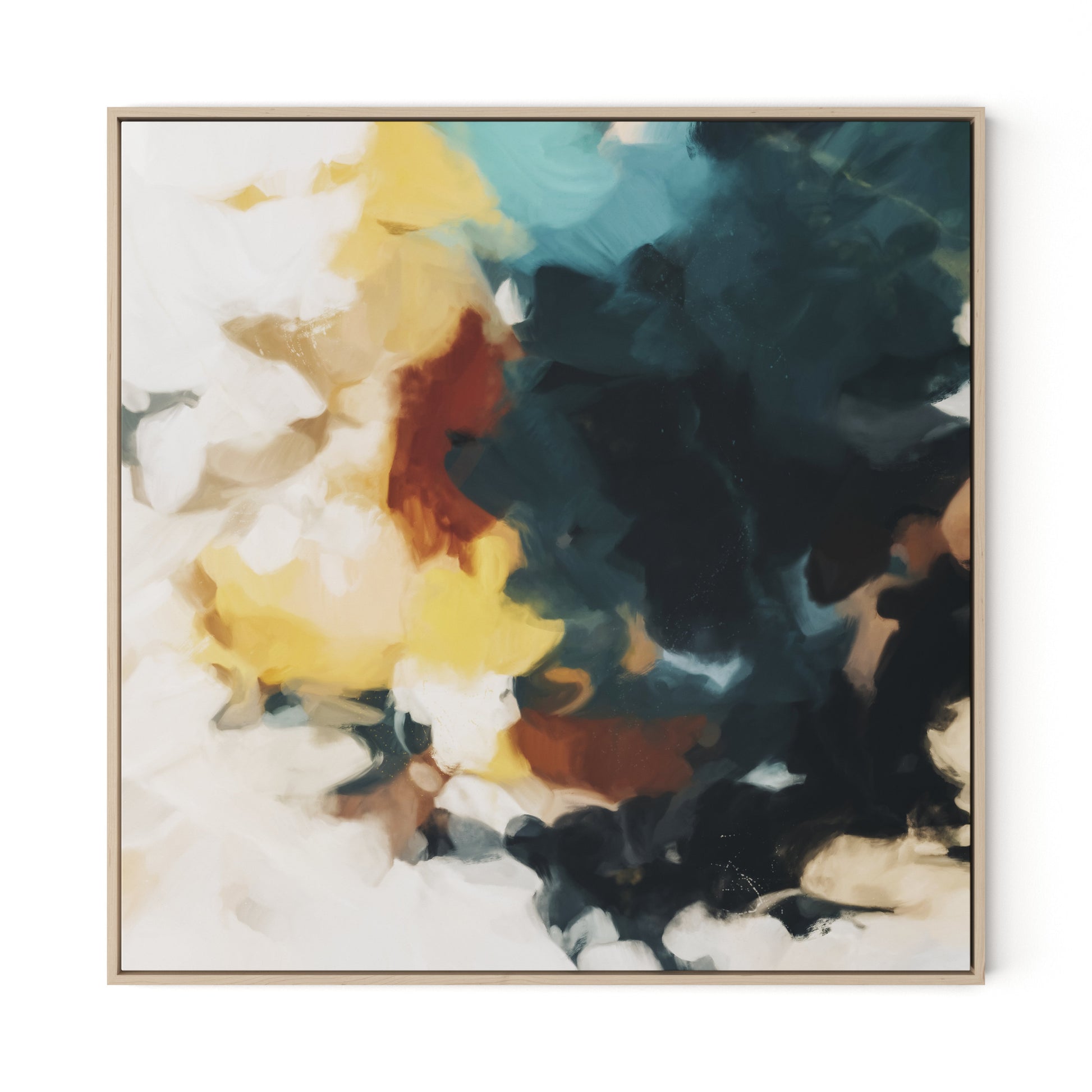 Geo Canvas Floater Framed / 32 x 32 in / Natural Maple