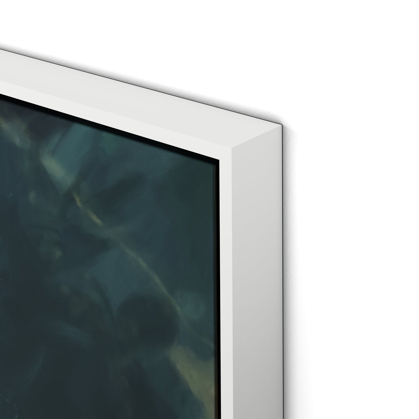 Geo Canvas Floater Framed / 32 x 32 in / White