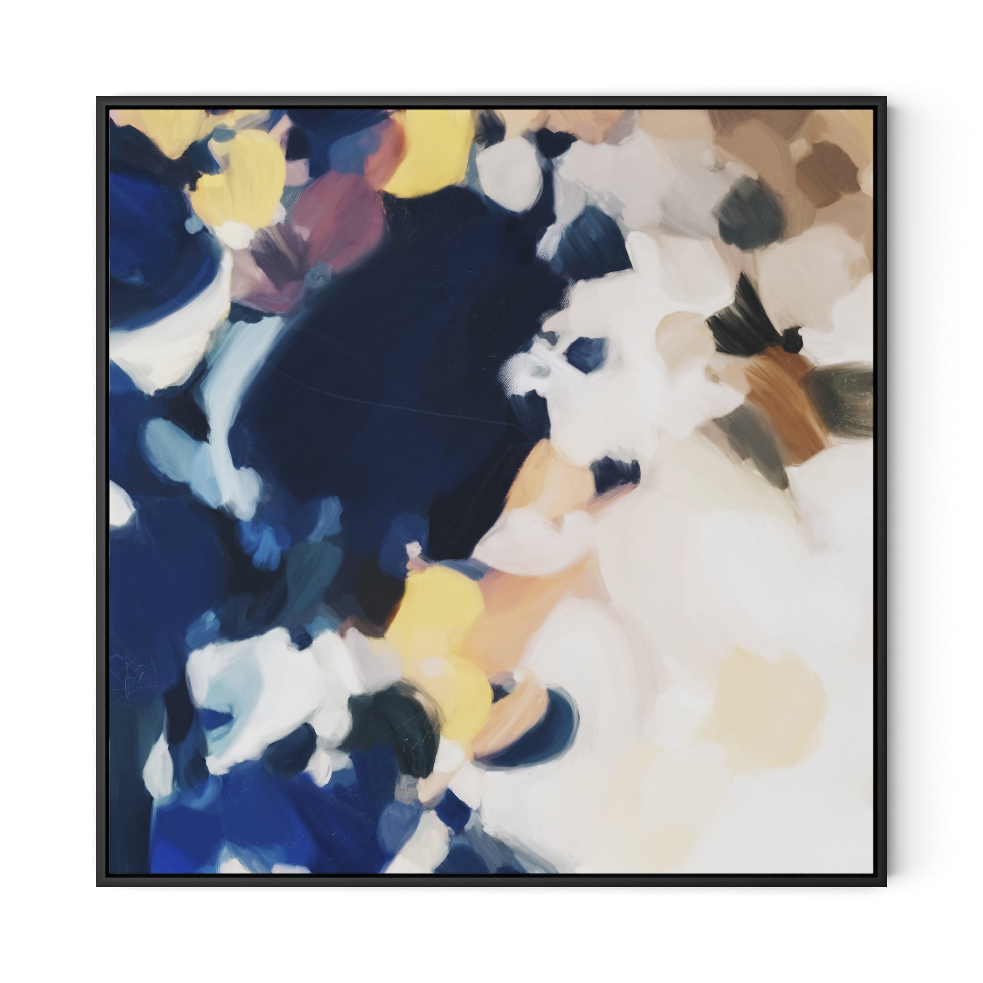 Indigo Canvas Floater Framed / 32 x 32 in / Black