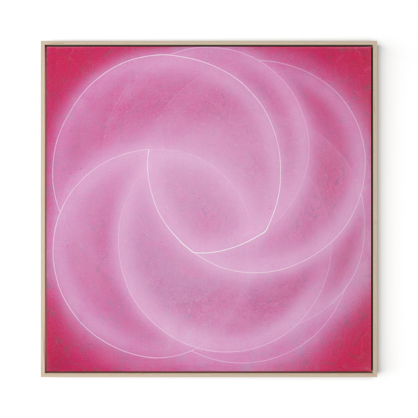 Rose II Canvas Floater Framed / 32 x 32 in / Natural Maple