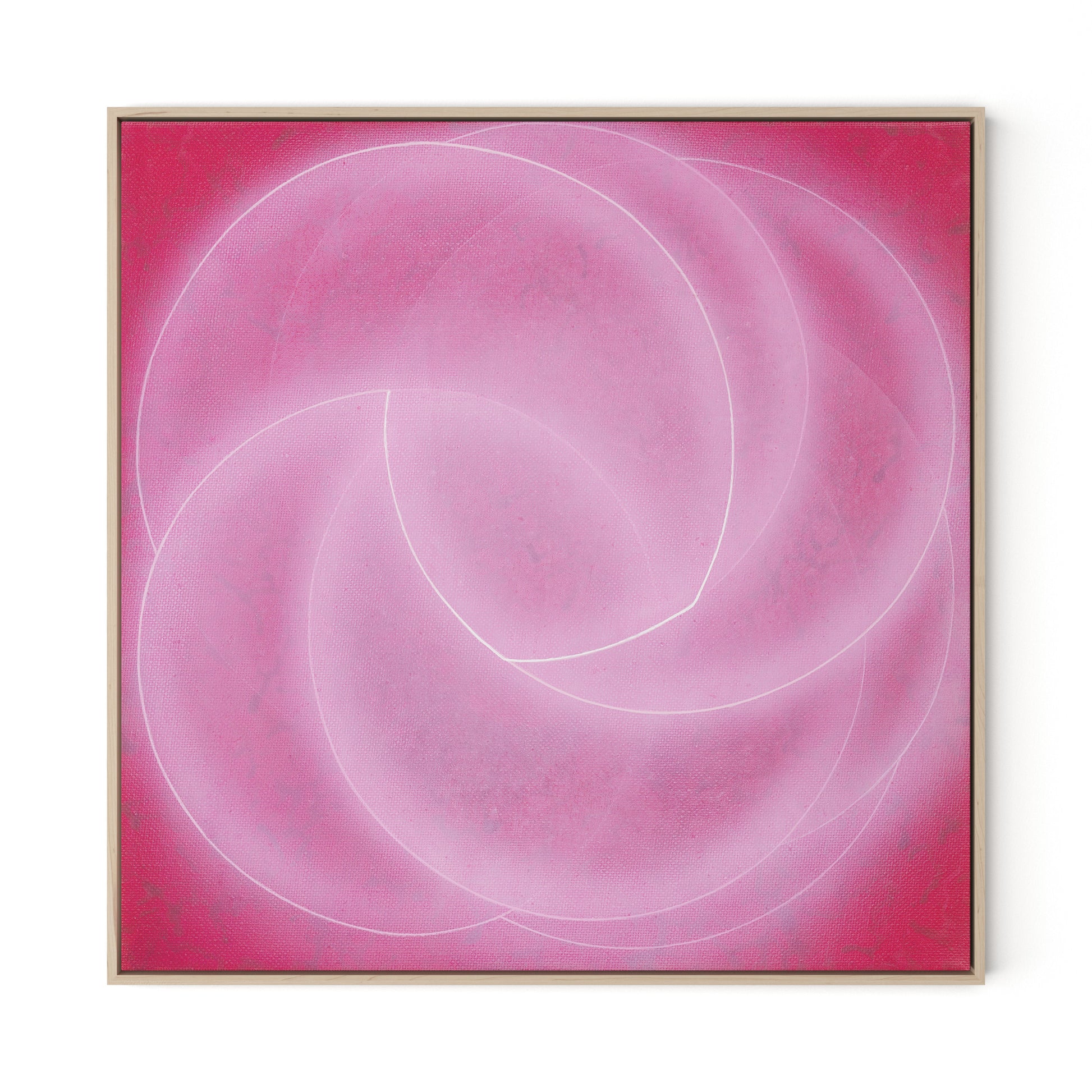 Rose II Canvas Floater Framed / 32 x 32 in / Natural Maple