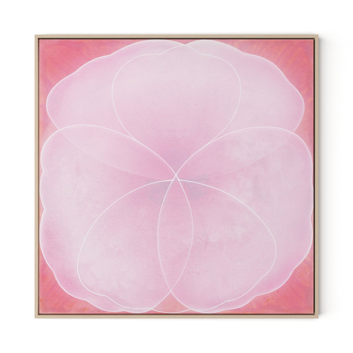 Wild Rose Canvas Floater Framed / 32 x 32 in / Natural Maple