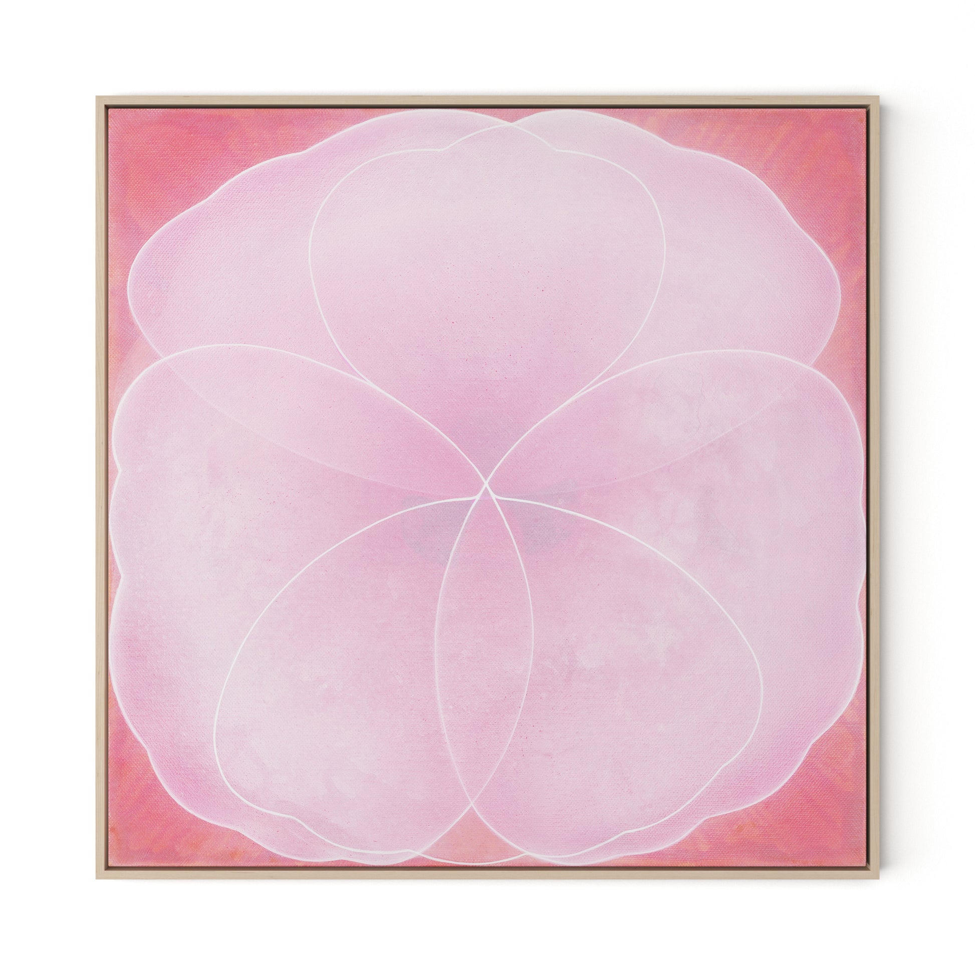 Wild Rose Canvas Floater Framed / 32 x 32 in / Natural Maple