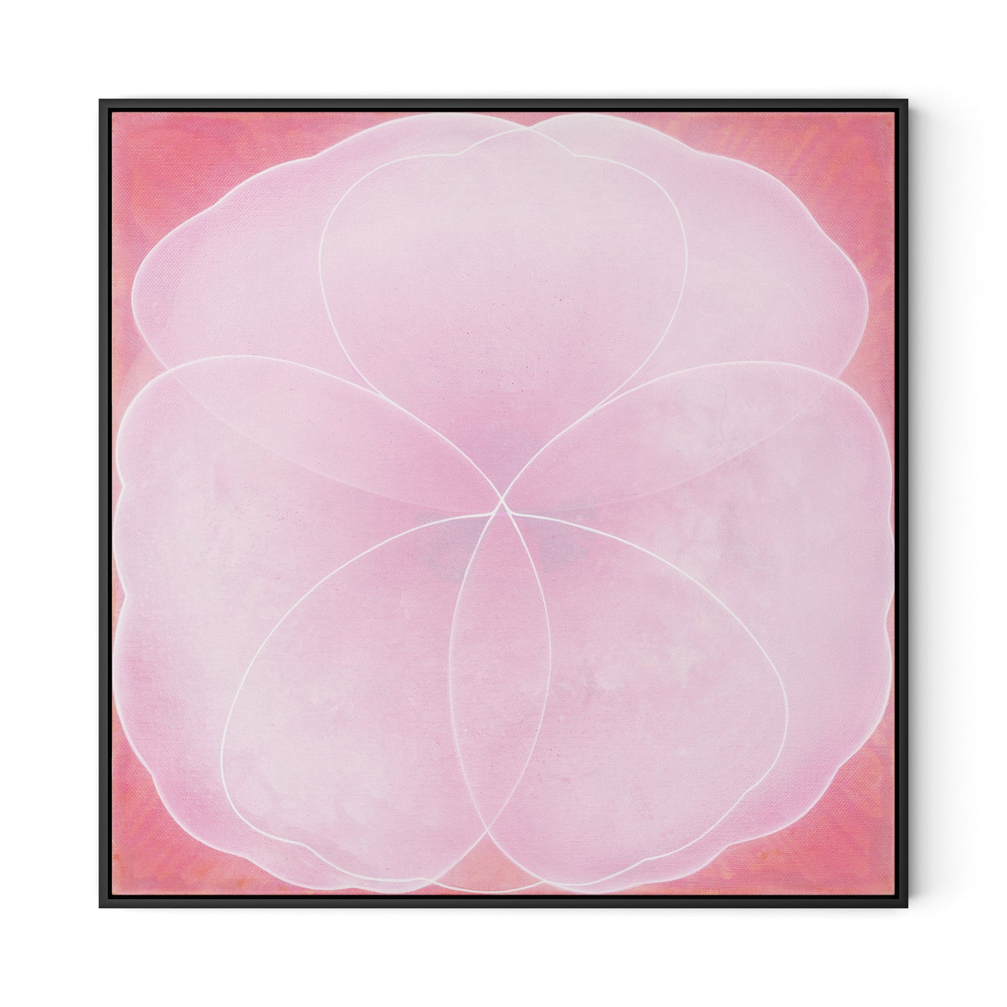 Wild Rose Canvas Floater Framed / 32 x 32 in / Black