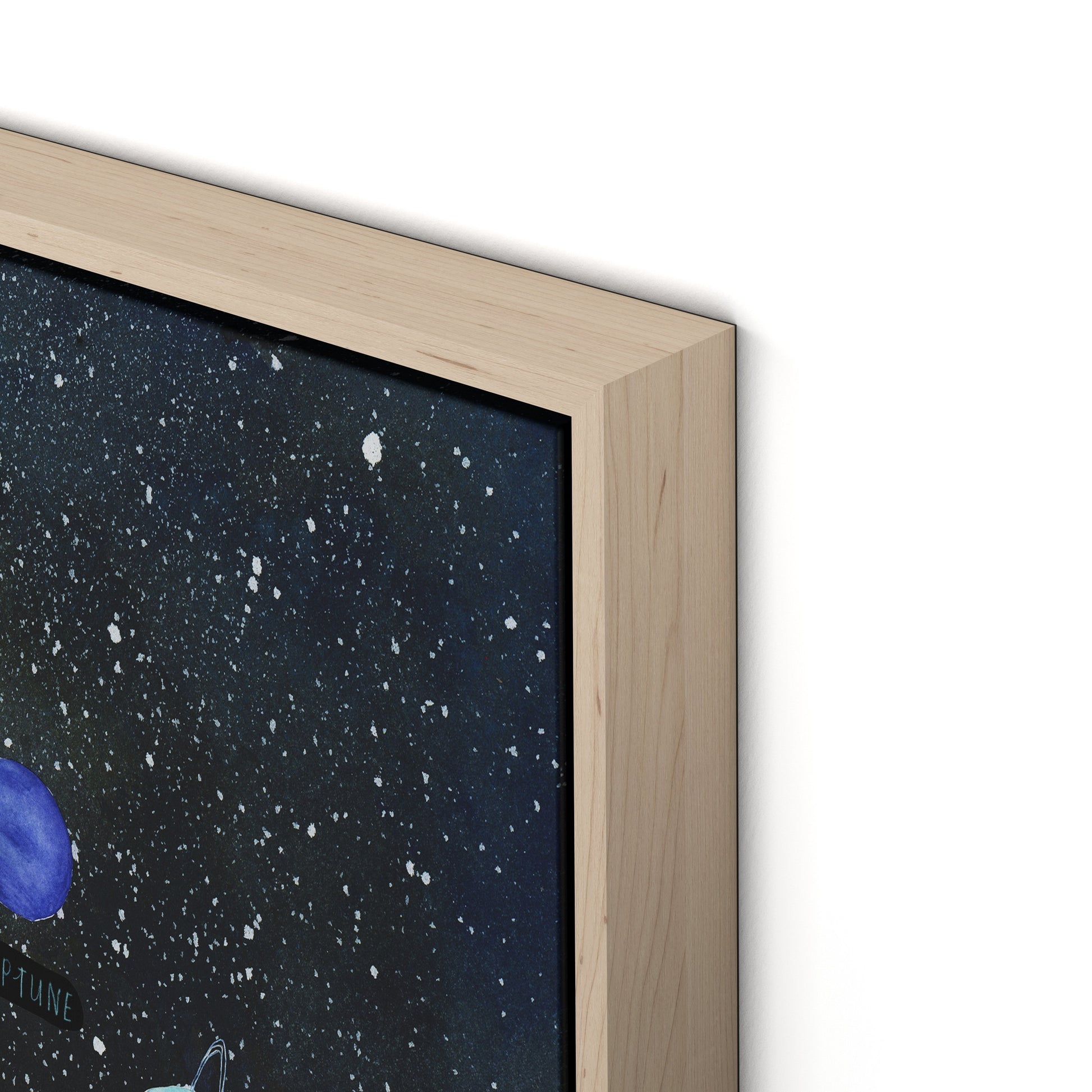 Solar System Canvas Floater Framed / 22 x 32 in / Natural Maple