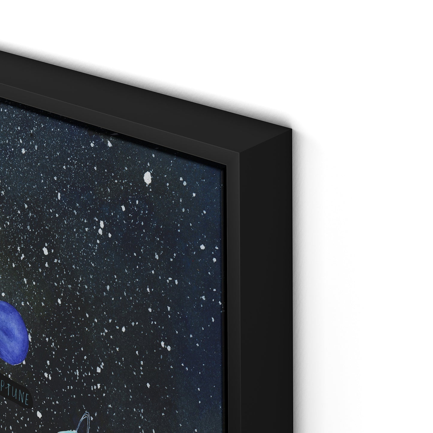Solar System Canvas Floater Framed / 22 x 32 in / Black