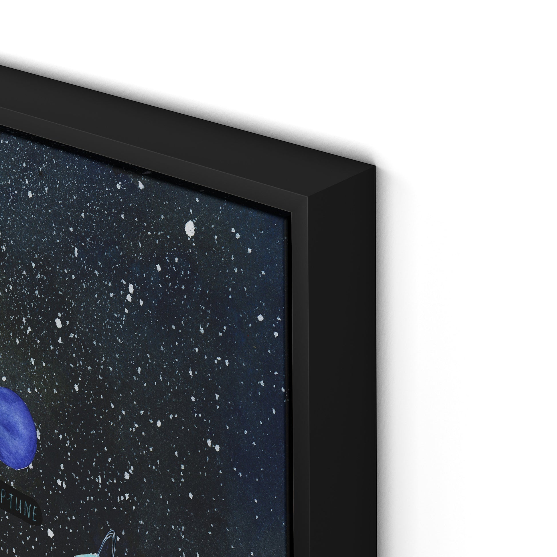 Solar System Canvas Floater Framed / 22 x 32 in / Black