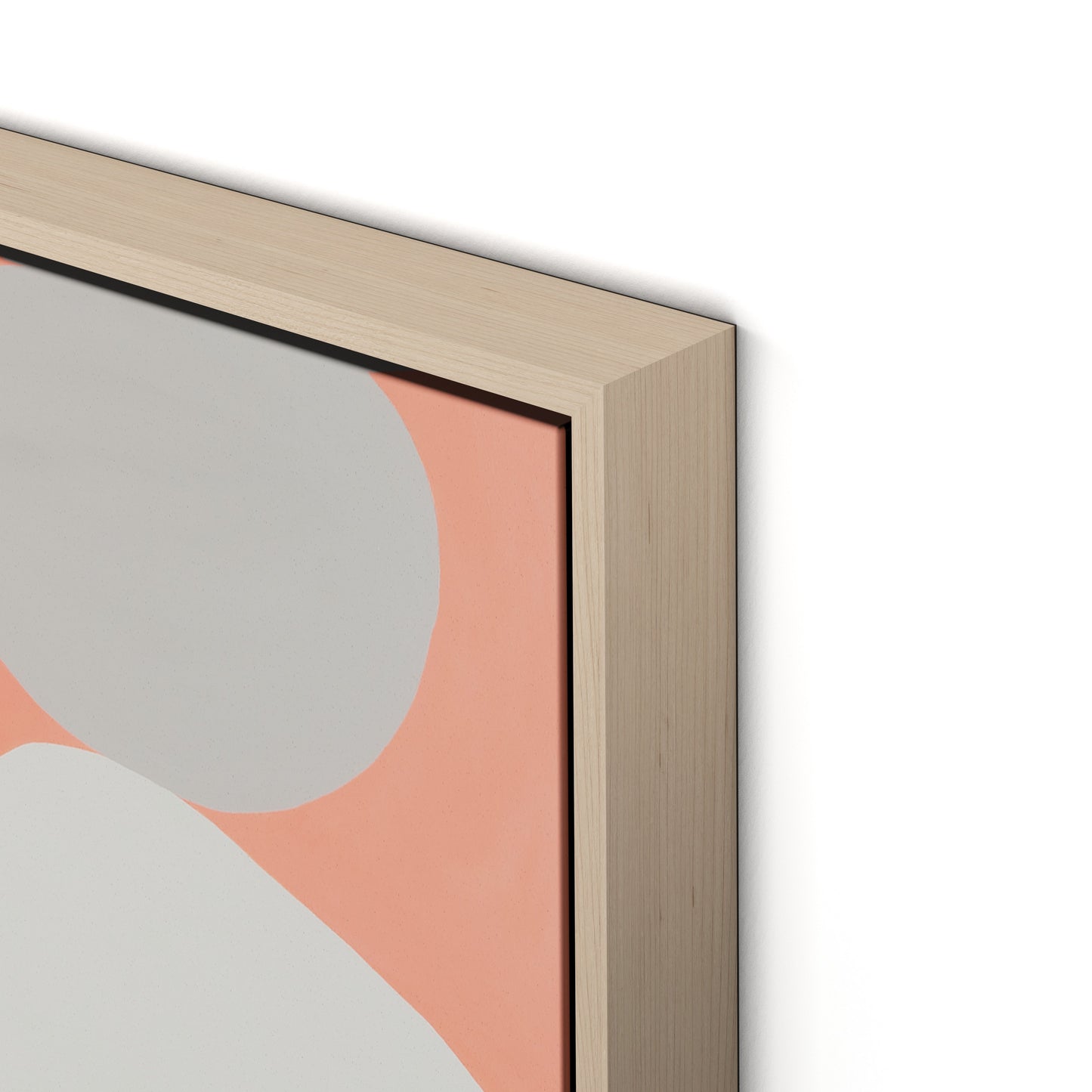 Pink Party Stack Canvas Floater Framed / 20.5 x 32 in / Natural Maple