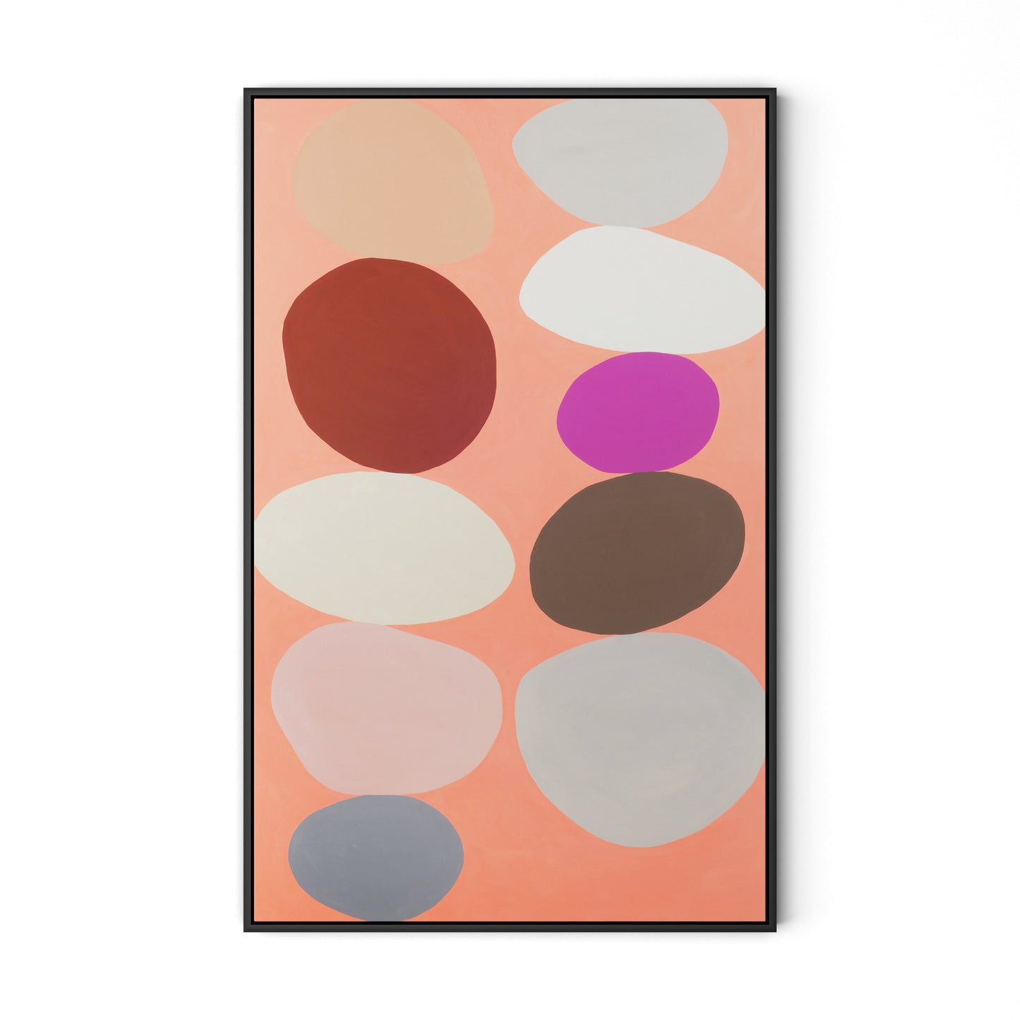 Pink Party Stack Canvas Floater Framed / 25.5 x 40 in / Black