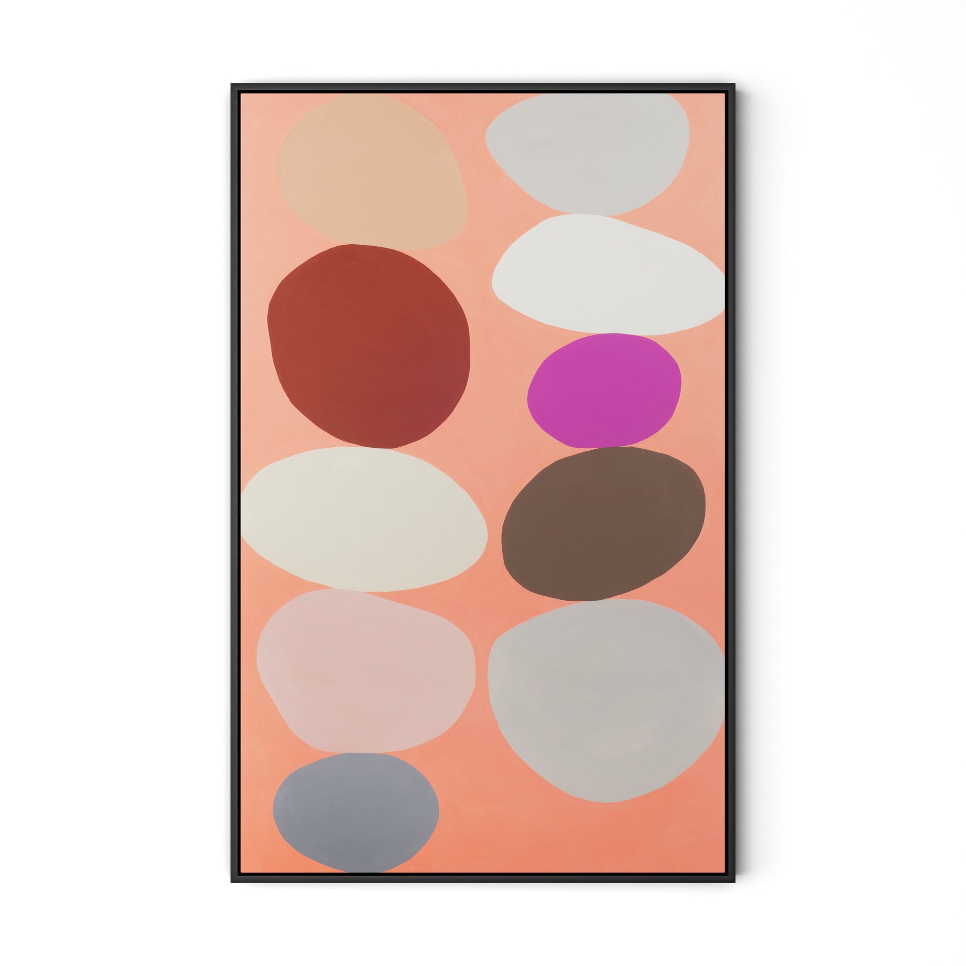 Pink Party Stack Canvas Floater Framed / 25.5 x 40 in / Black