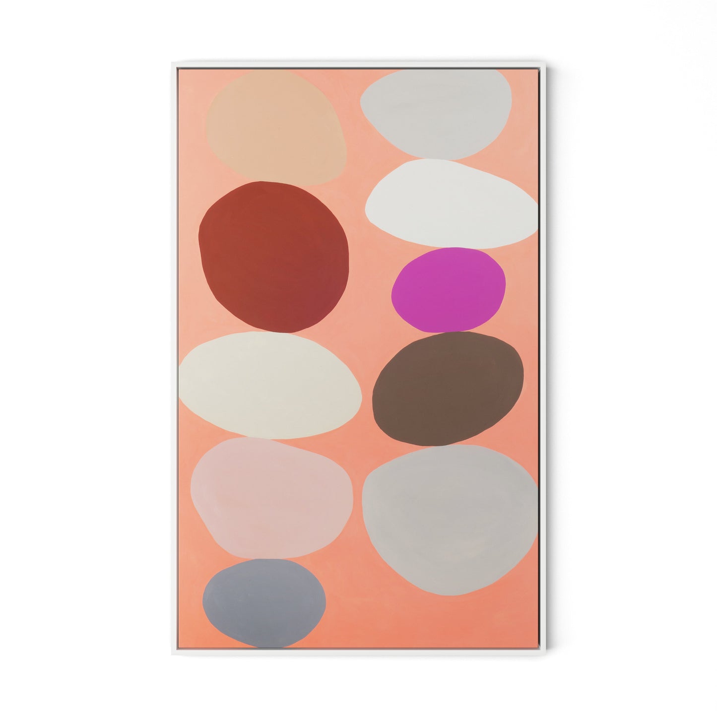 Pink Party Stack Canvas Floater Framed / 25.5 x 40 in / White