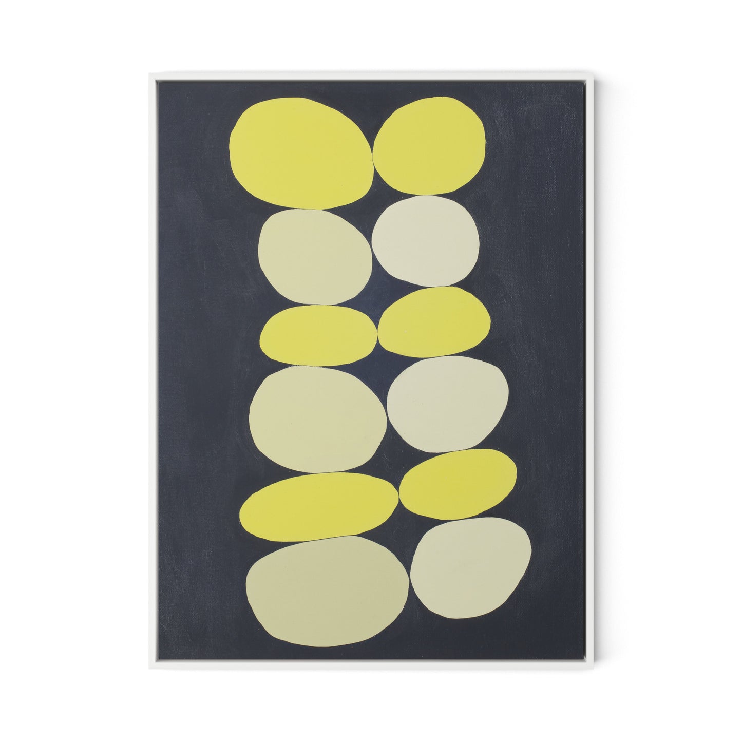 Citron Stack Canvas Floater Framed / 24 x 32 in / White