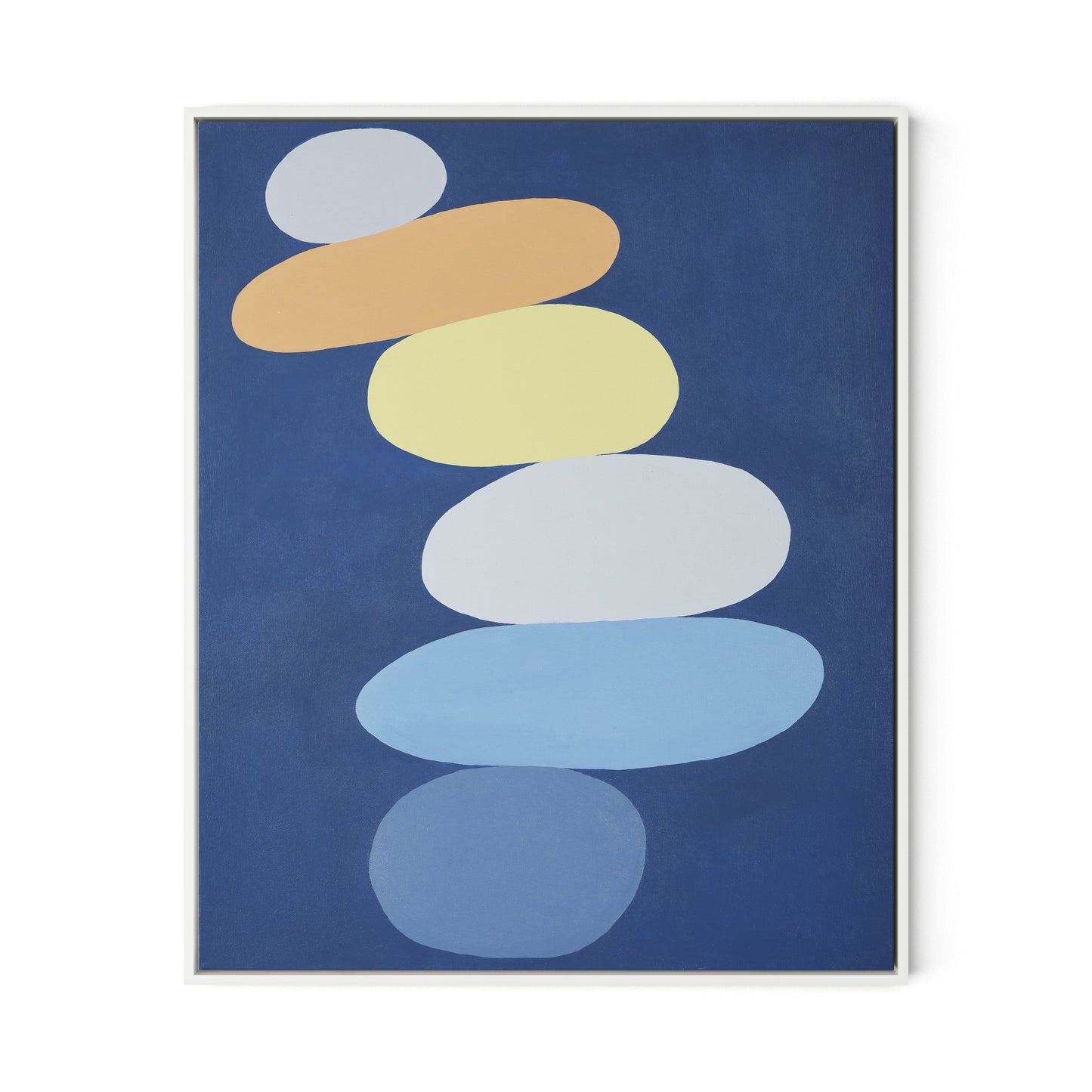 Boardwalk Stack Canvas Floater Framed / 26.5 x 32 in / White