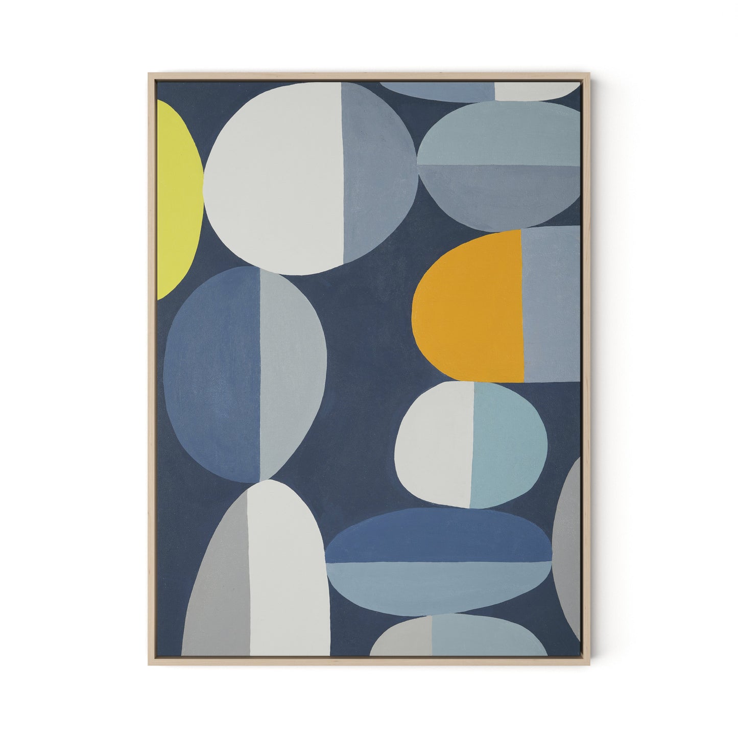 Waterfront Stack Canvas Floater Framed / 24 x 32 in / Natural Maple