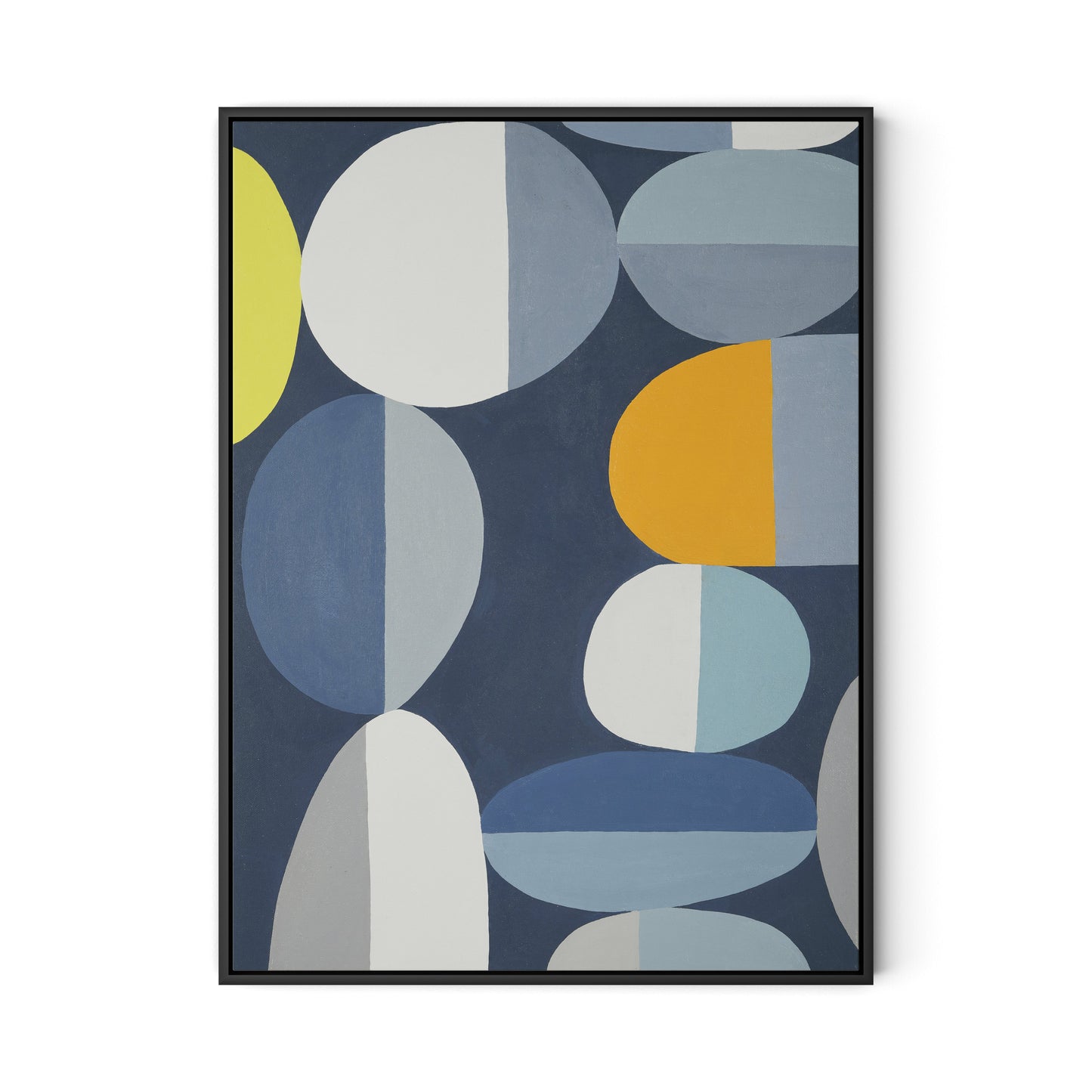 Waterfront Stack Canvas Floater Framed / 24 x 32 in / Black