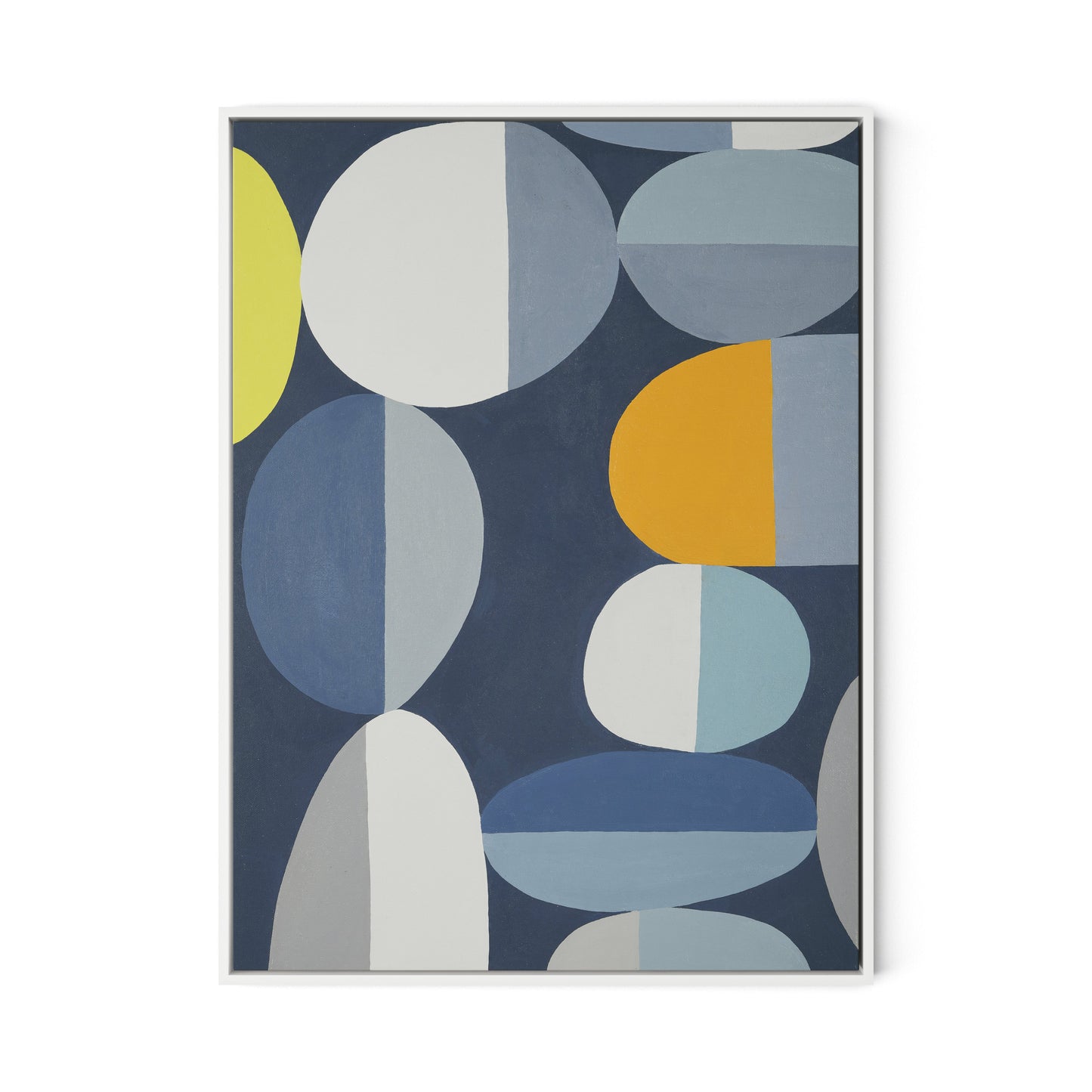 Waterfront Stack Canvas Floater Framed / 24 x 32 in / White