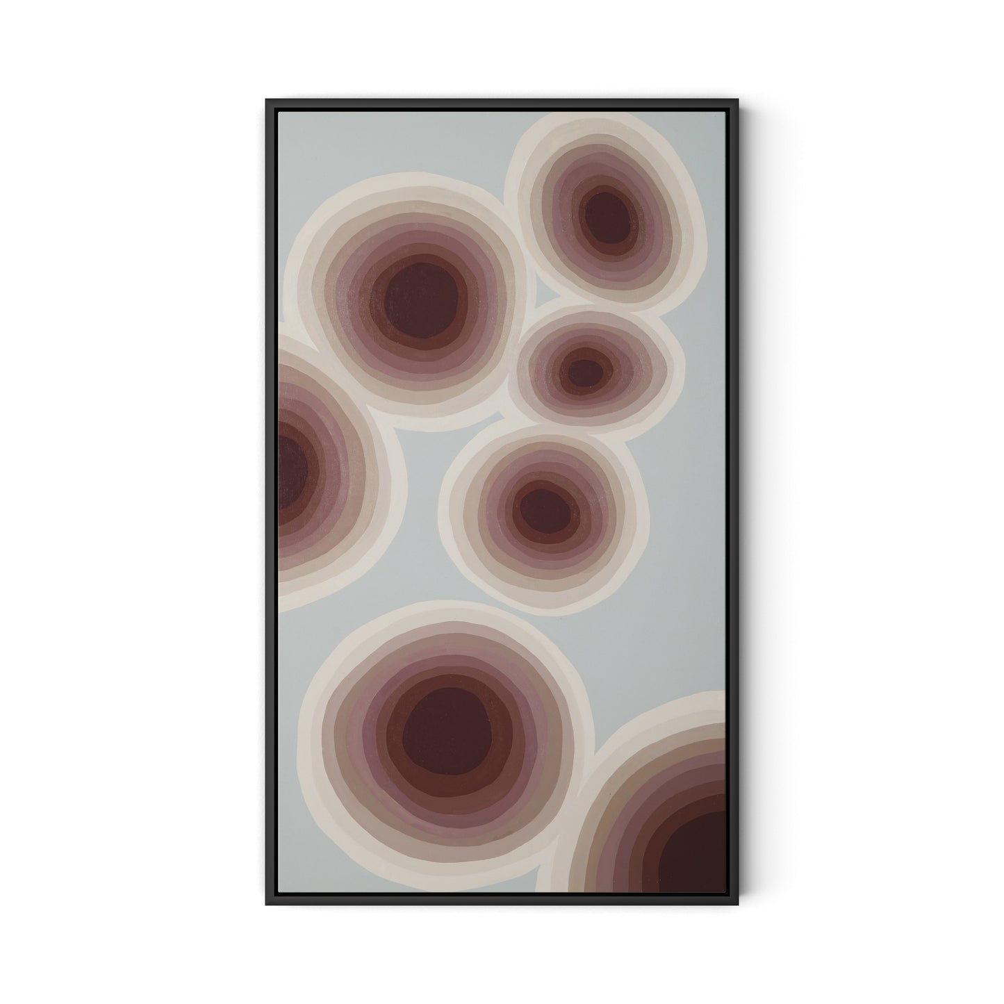 Plum Sky Rounds Canvas Floater Framed / 19 x 32 in / Black