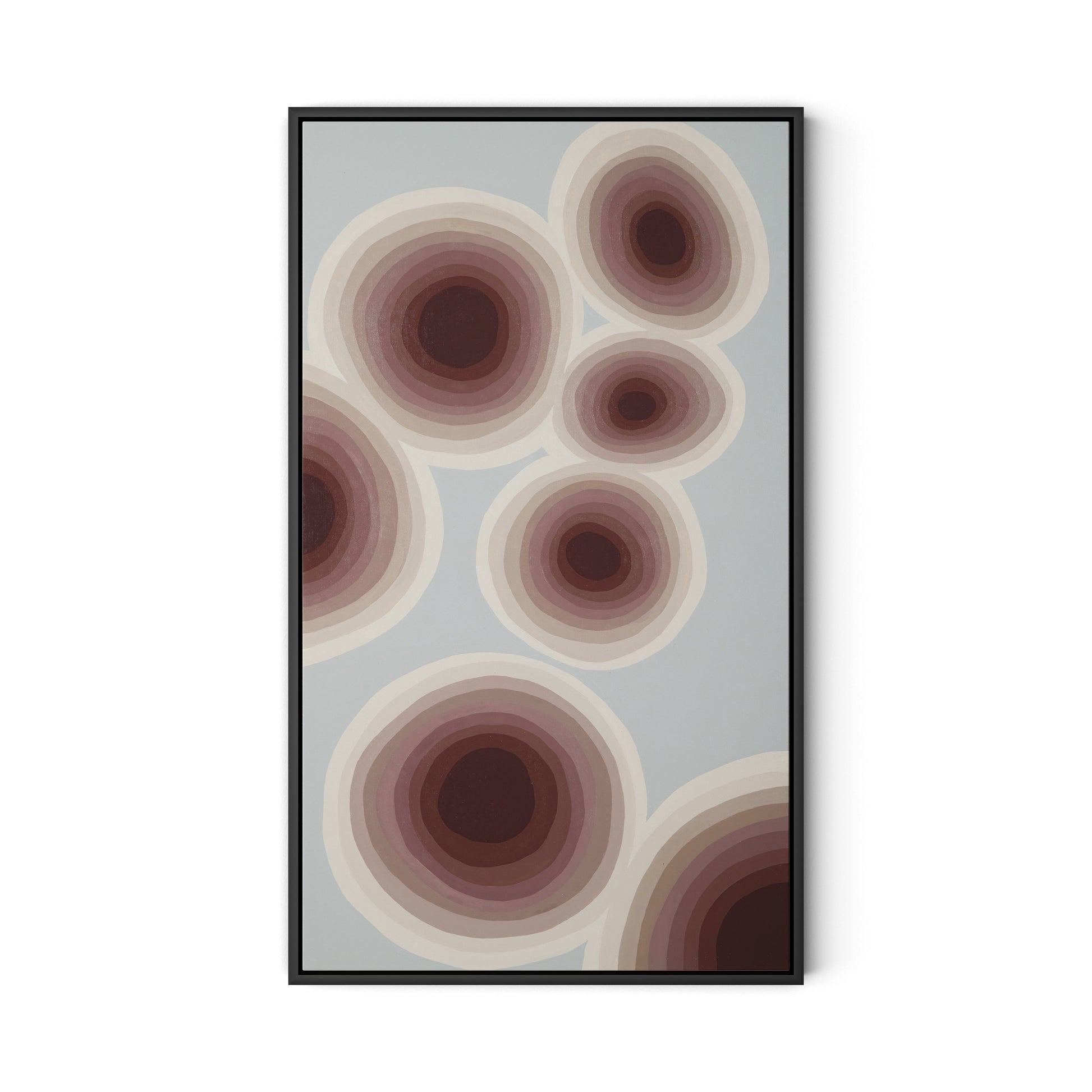 Plum Sky Rounds Canvas Floater Framed / 19 x 32 in / Black