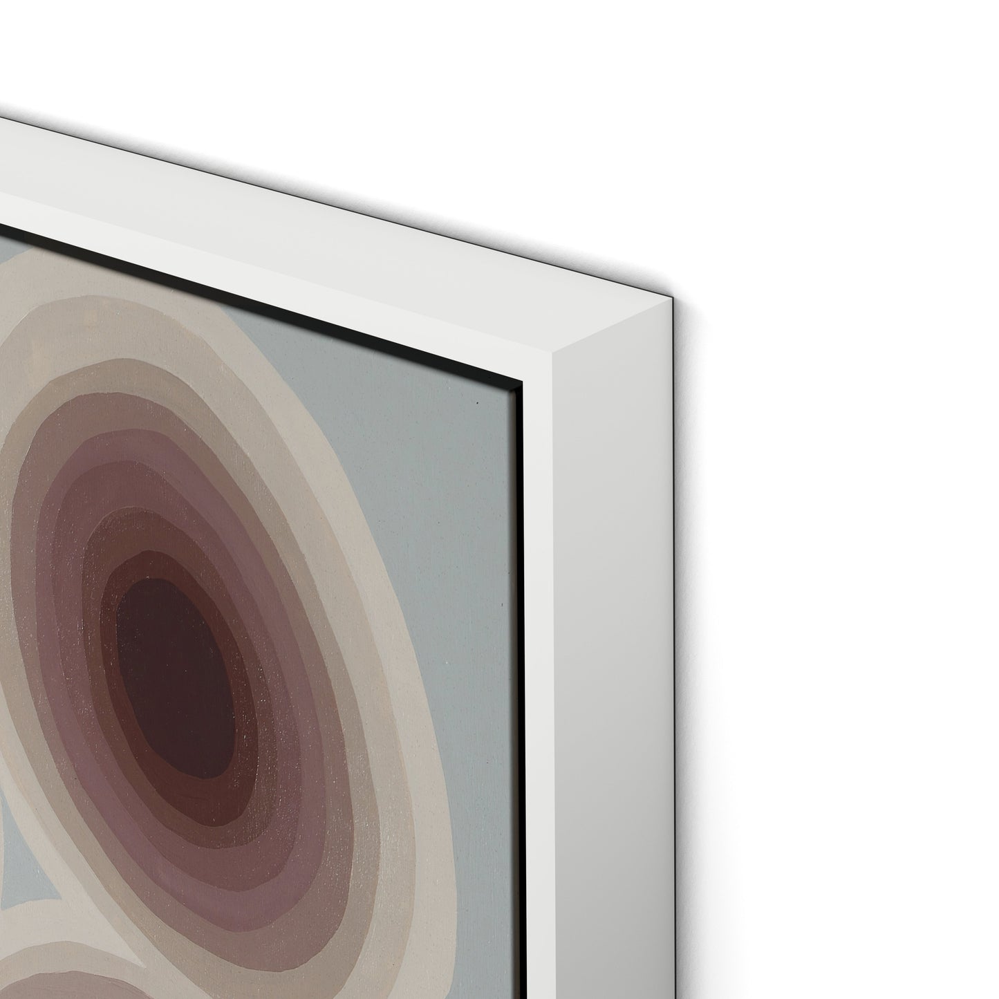 Plum Sky Rounds Canvas Floater Framed / 19 x 32 in / White